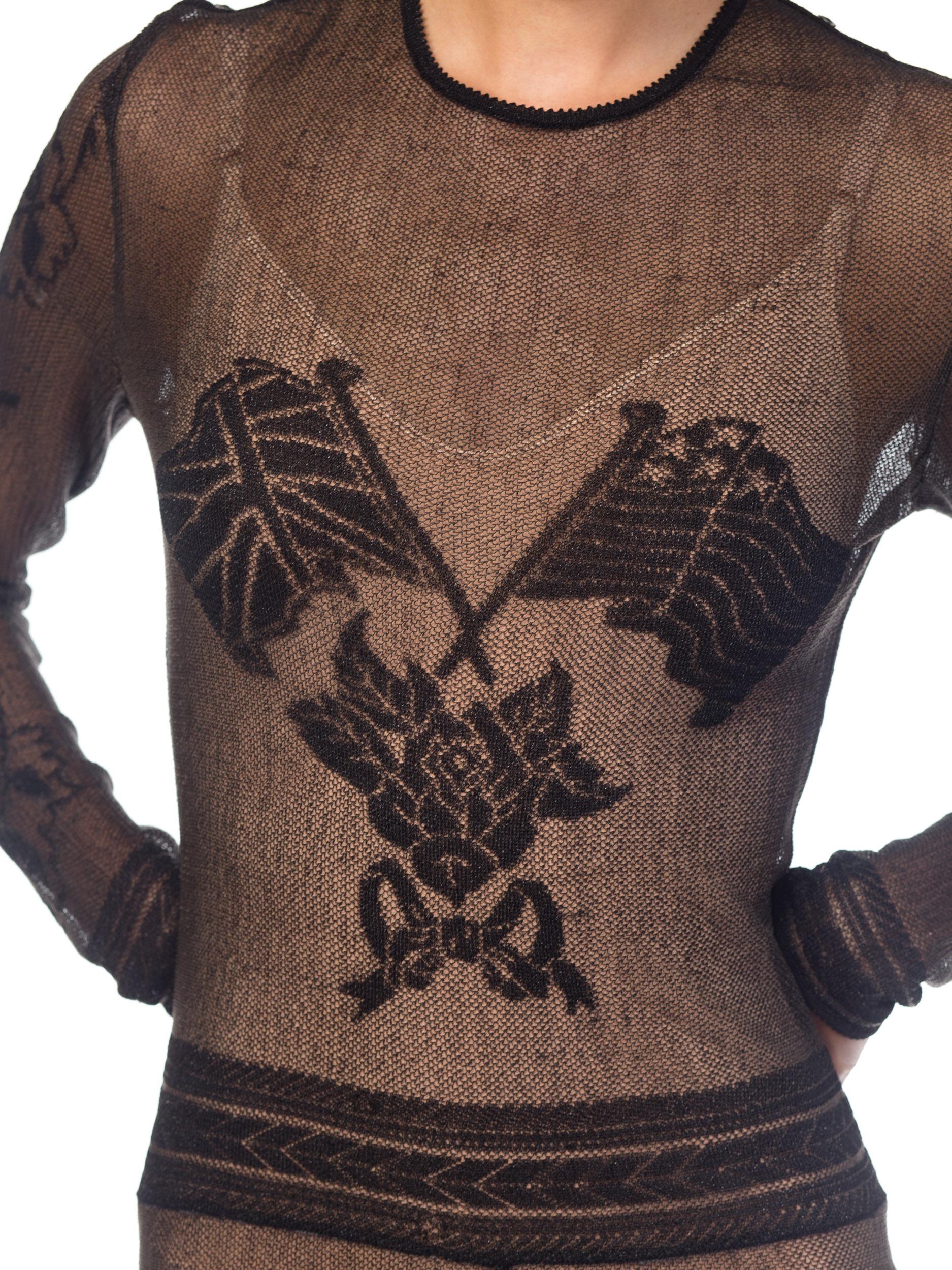 1990S JOHN GALLIANO Sheer Knit Bodysuit Jumpsuit From The Siouxsie Sphinx Colle 9