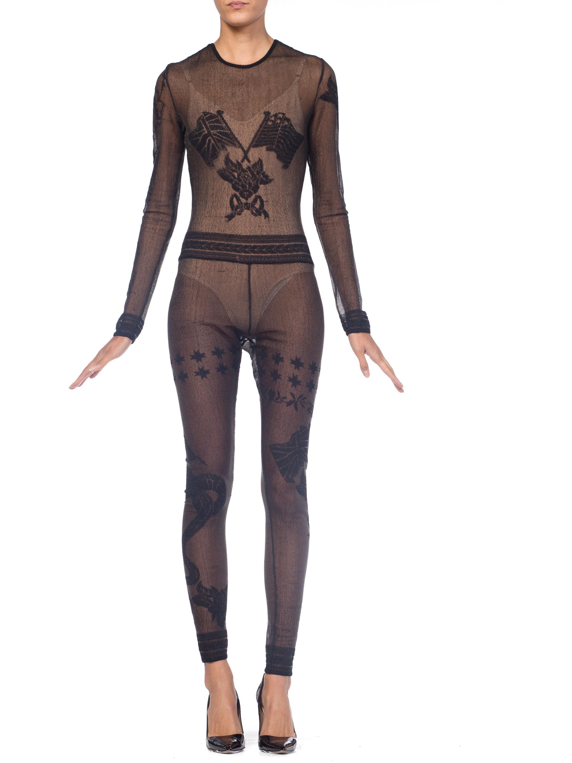 1990S JOHN GALLIANO Sheer Knit Bodysuit Jumpsuit From The Siouxsie Sphinx Colle 12