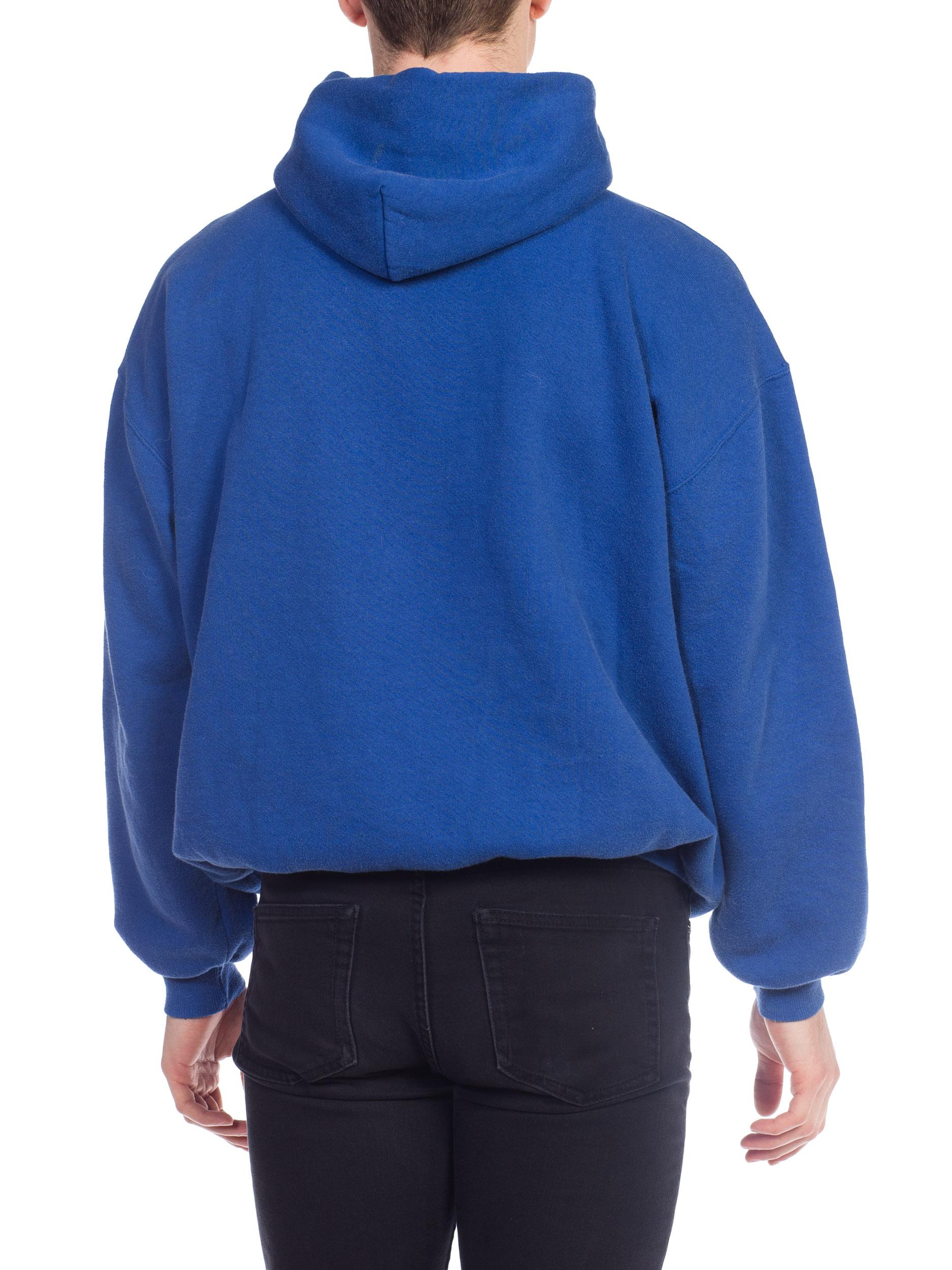 Bootleg Vintage 1980s Blue Gucci Hoodie Sweatshirt In Excellent Condition In New York, NY