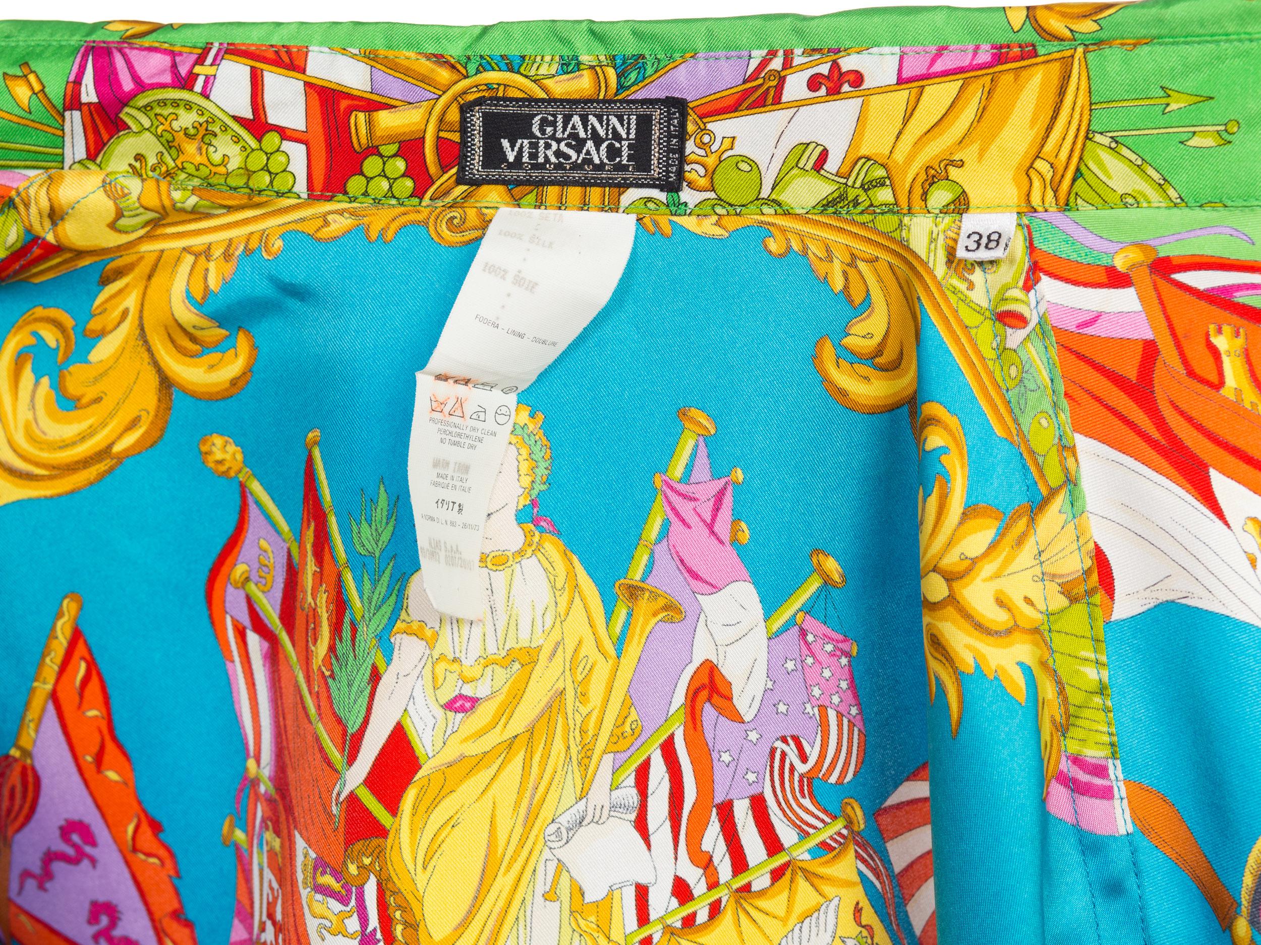 1990s Gianni Versace Atelier Silk Blouse With Scottish & Chinese Dragons 8