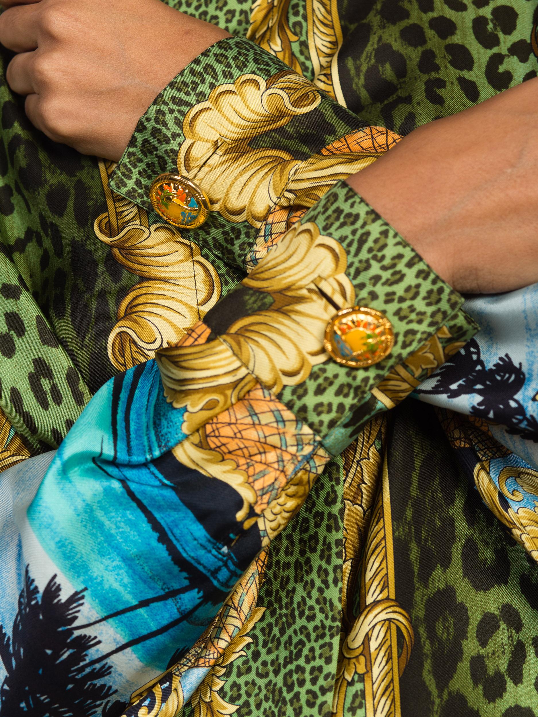 1990s Iconic Gianni Versace Leopard Miami Blouse 9
