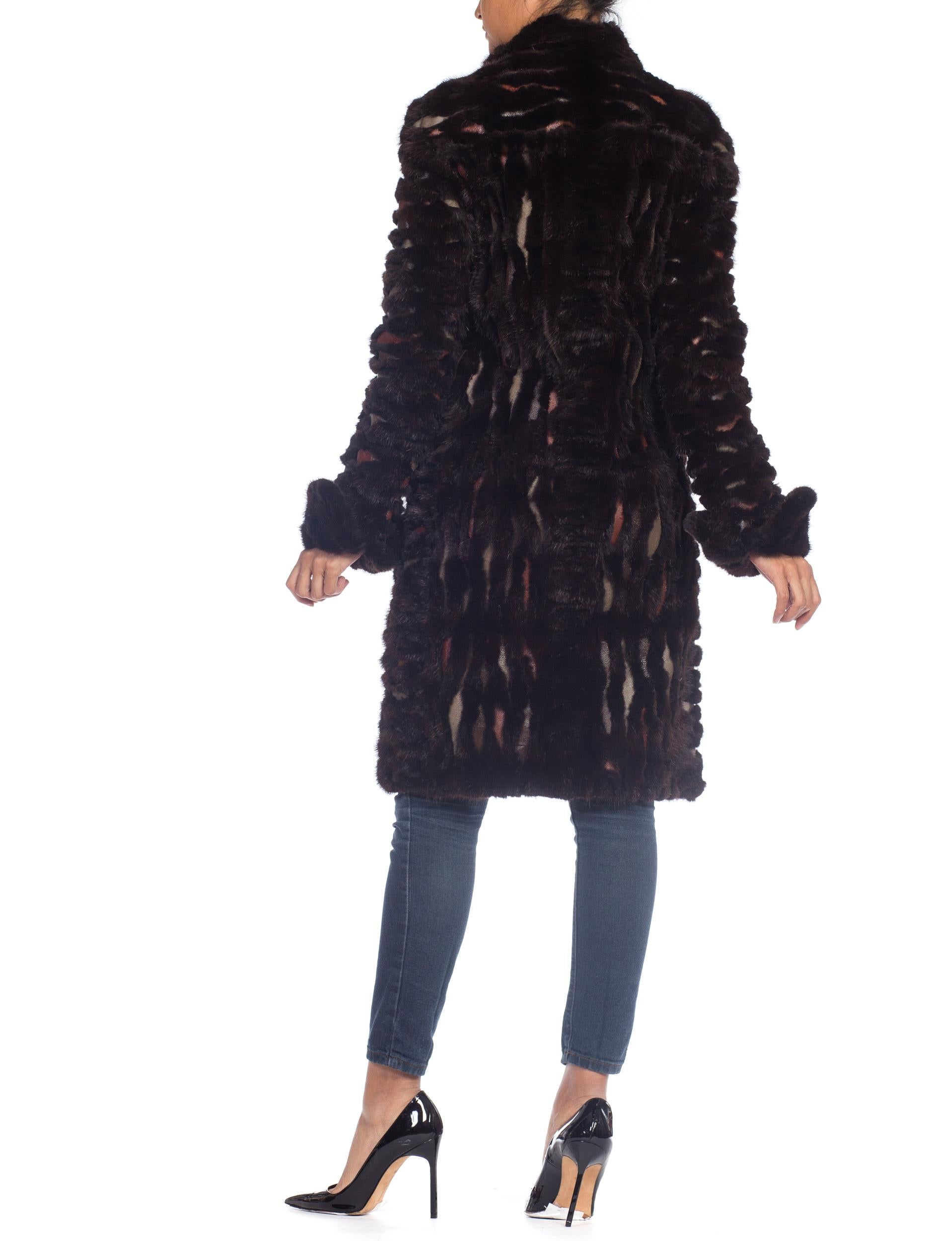 Women's Fendi Mink & Shagreen Fur & Leather Coat