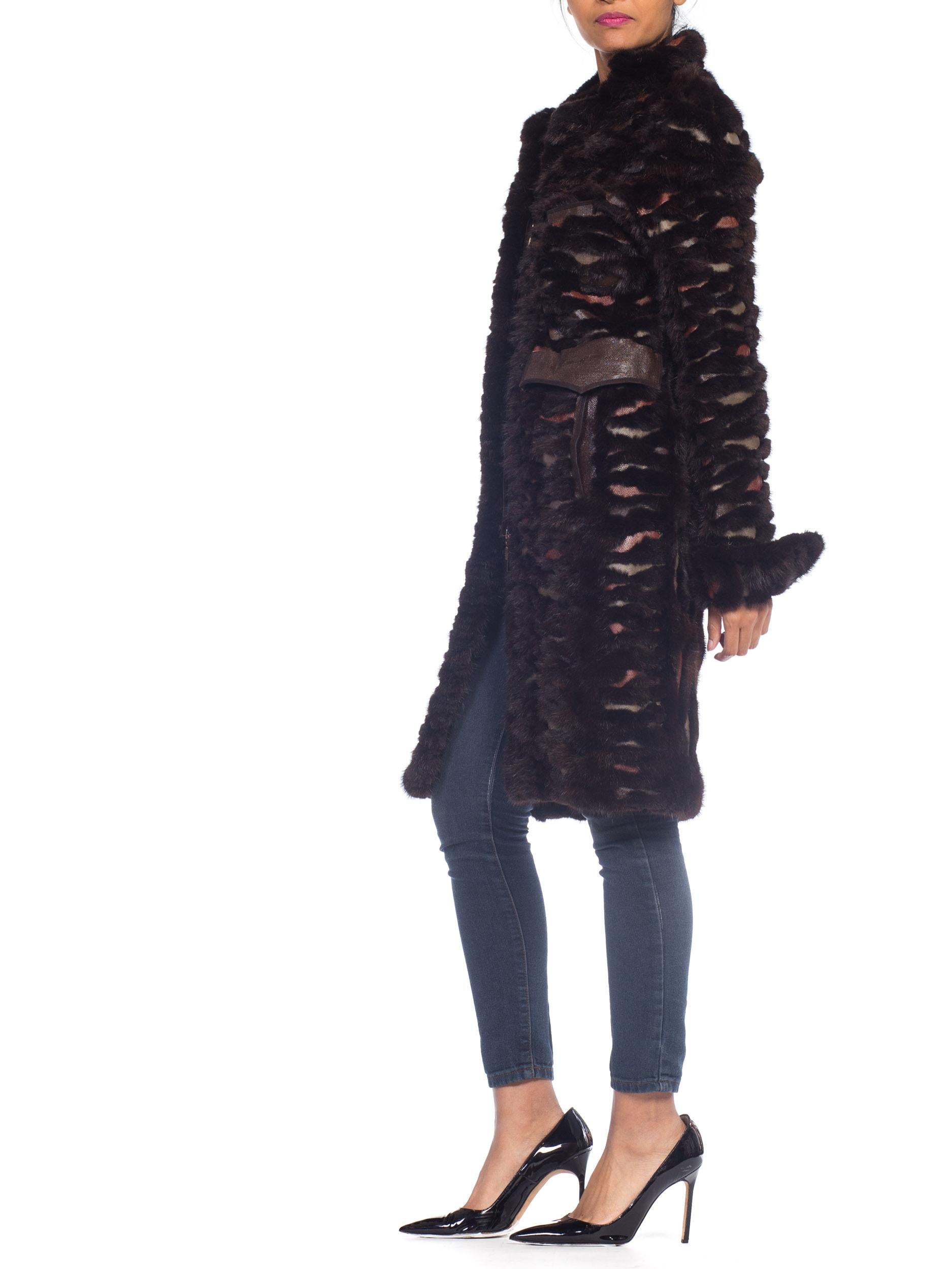 Fendi Mink & Shagreen Fur & Leather Coat 1
