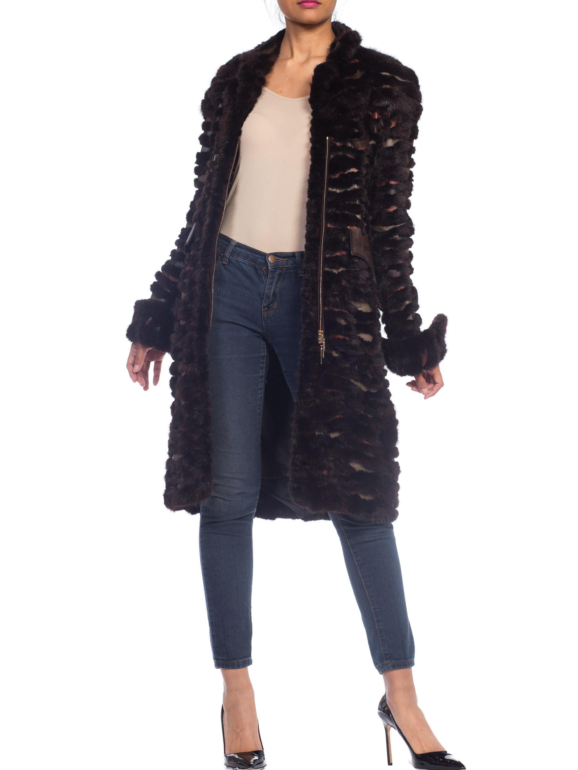 Fendi Mink & Shagreen Fur & Leather Coat 2
