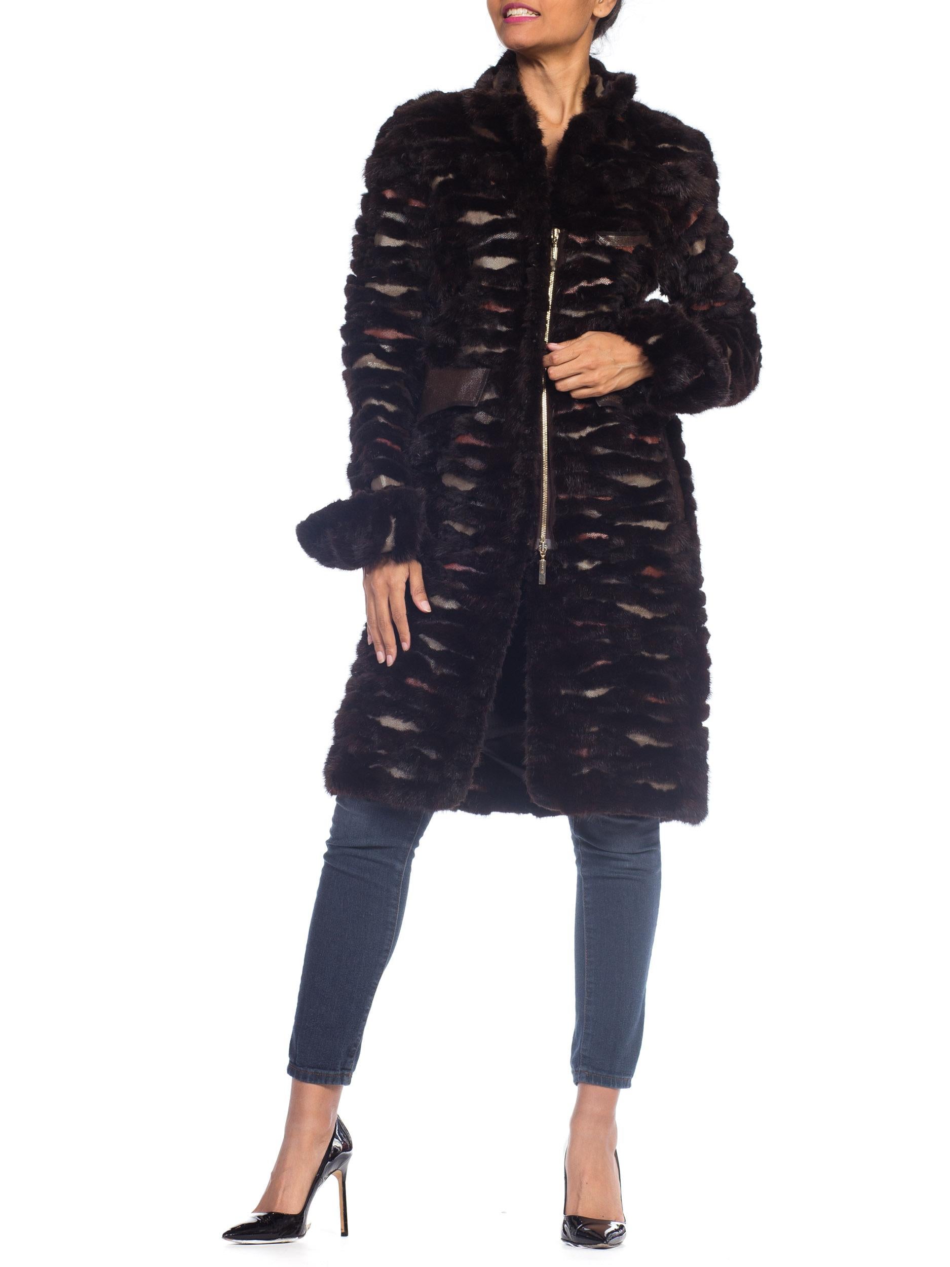 Fendi Mink & Shagreen Fur & Leather Coat 10