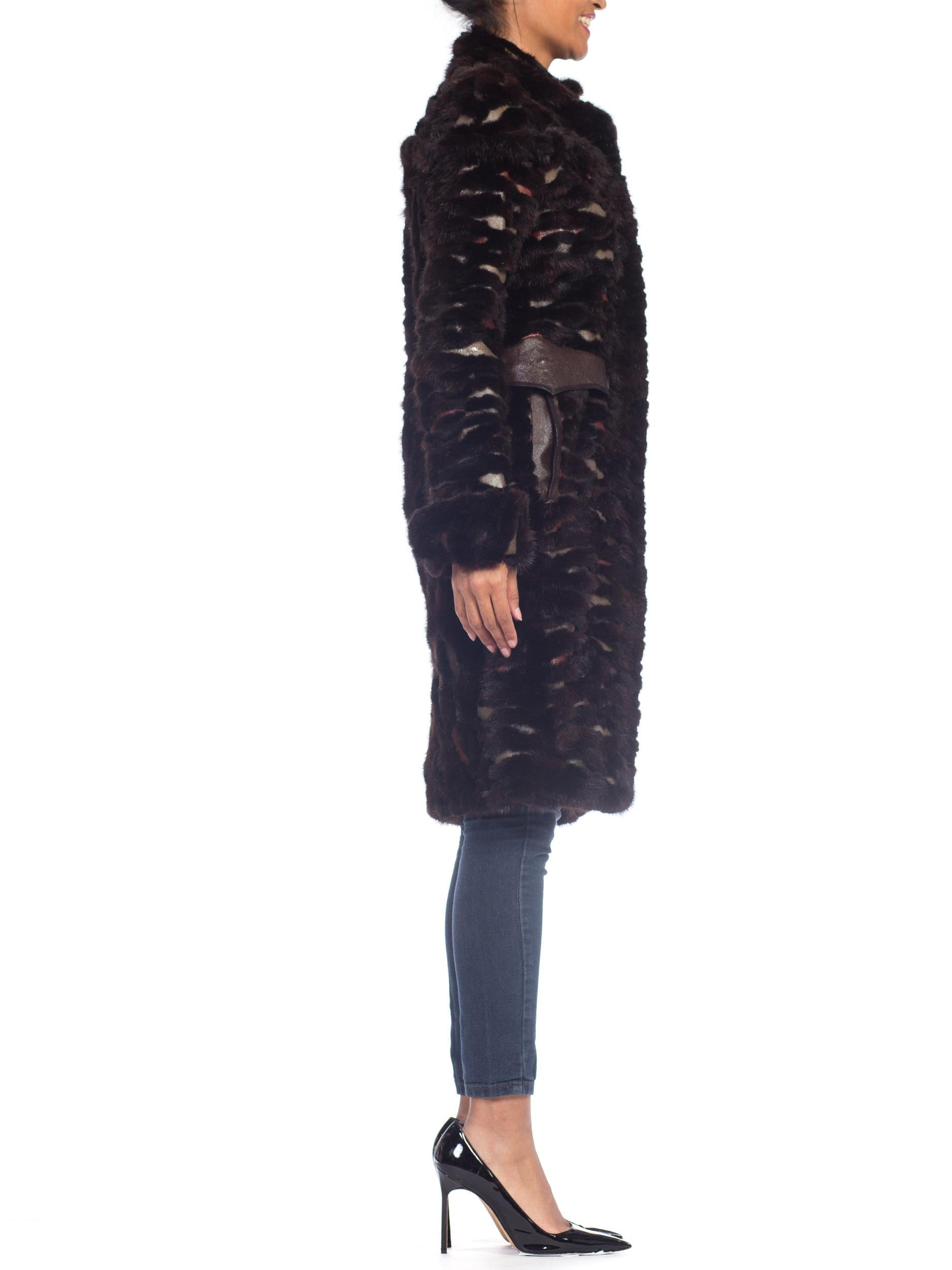 Fendi Mink & Shagreen Fur & Leather Coat 12