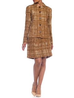 1996 Prada Sexy Grandma Tweed Mini Skirt Suit 1990s