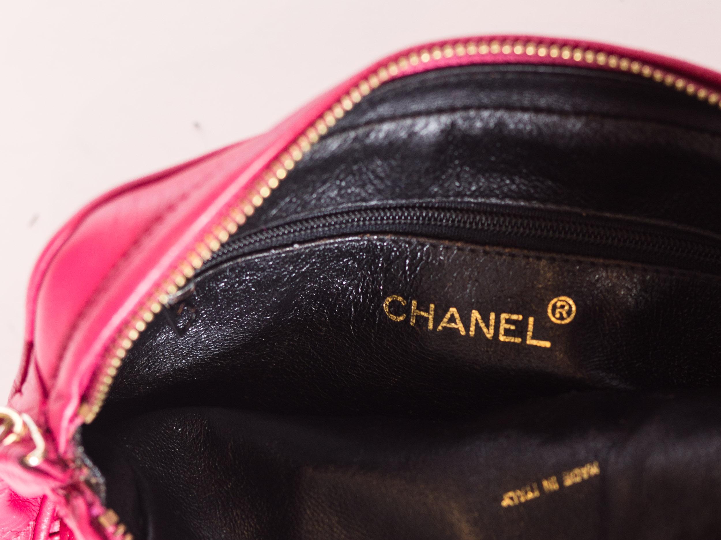 Hot Pink 1980s Chanel Purse with Tassel 2
