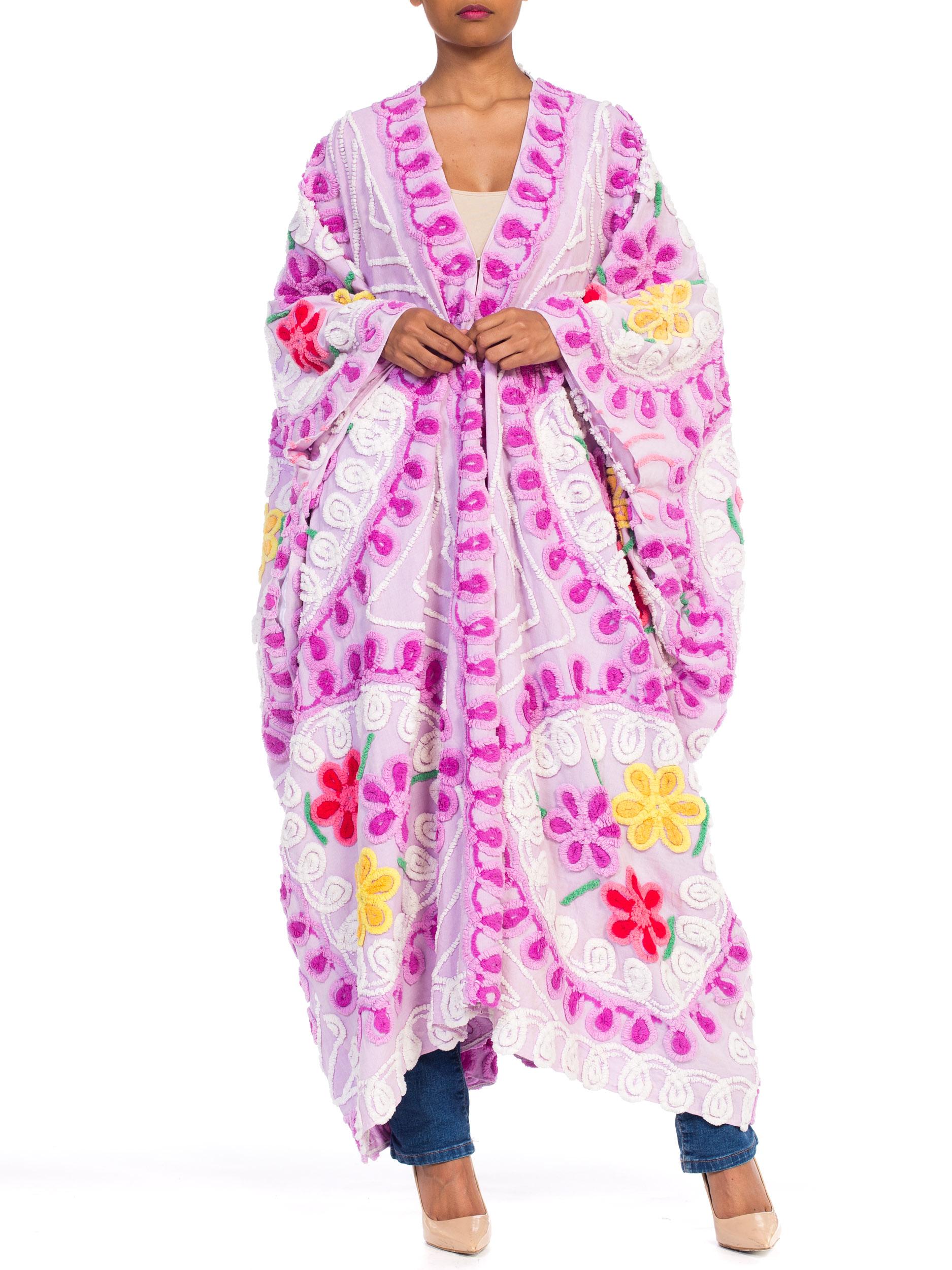 Bohemian Kimono Duster aus Baumwolle Chenille aus den 1950er Jahren 1