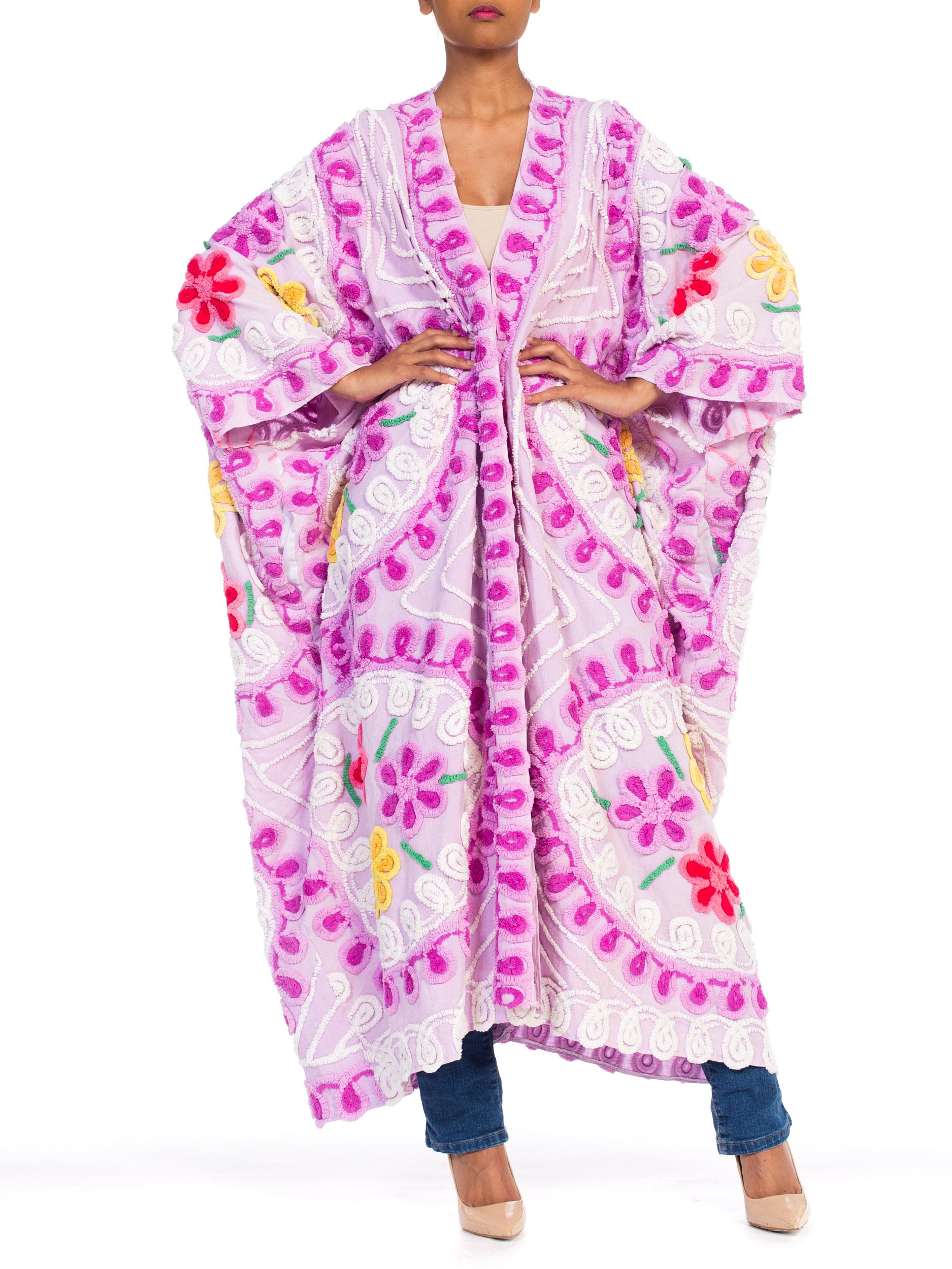 Bohemian Kimono Duster aus Baumwolle Chenille aus den 1950er Jahren 2