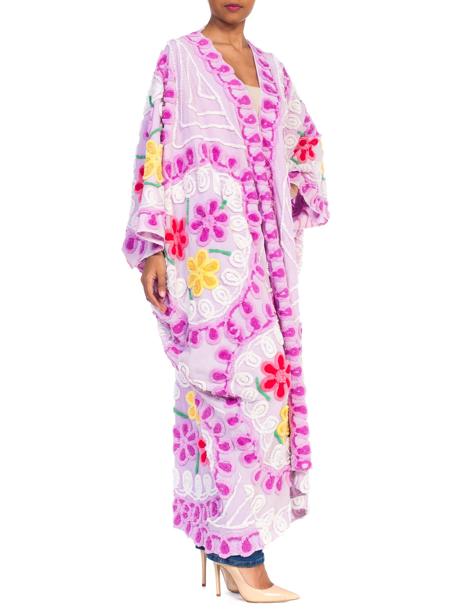 Bohemian Kimono Duster aus Baumwolle Chenille aus den 1950er Jahren 3