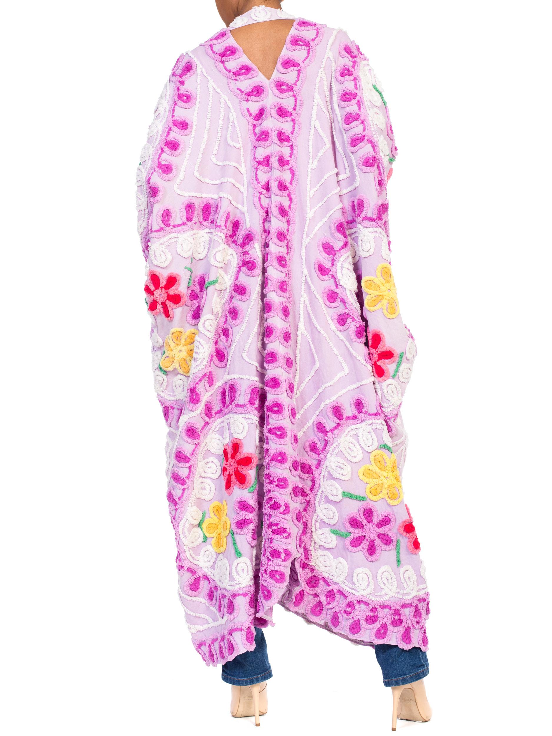Bohemian Kimono Duster aus Baumwolle Chenille aus den 1950er Jahren 5