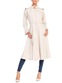 1970s Gucci Trench Coat With Leather Logo Buttons