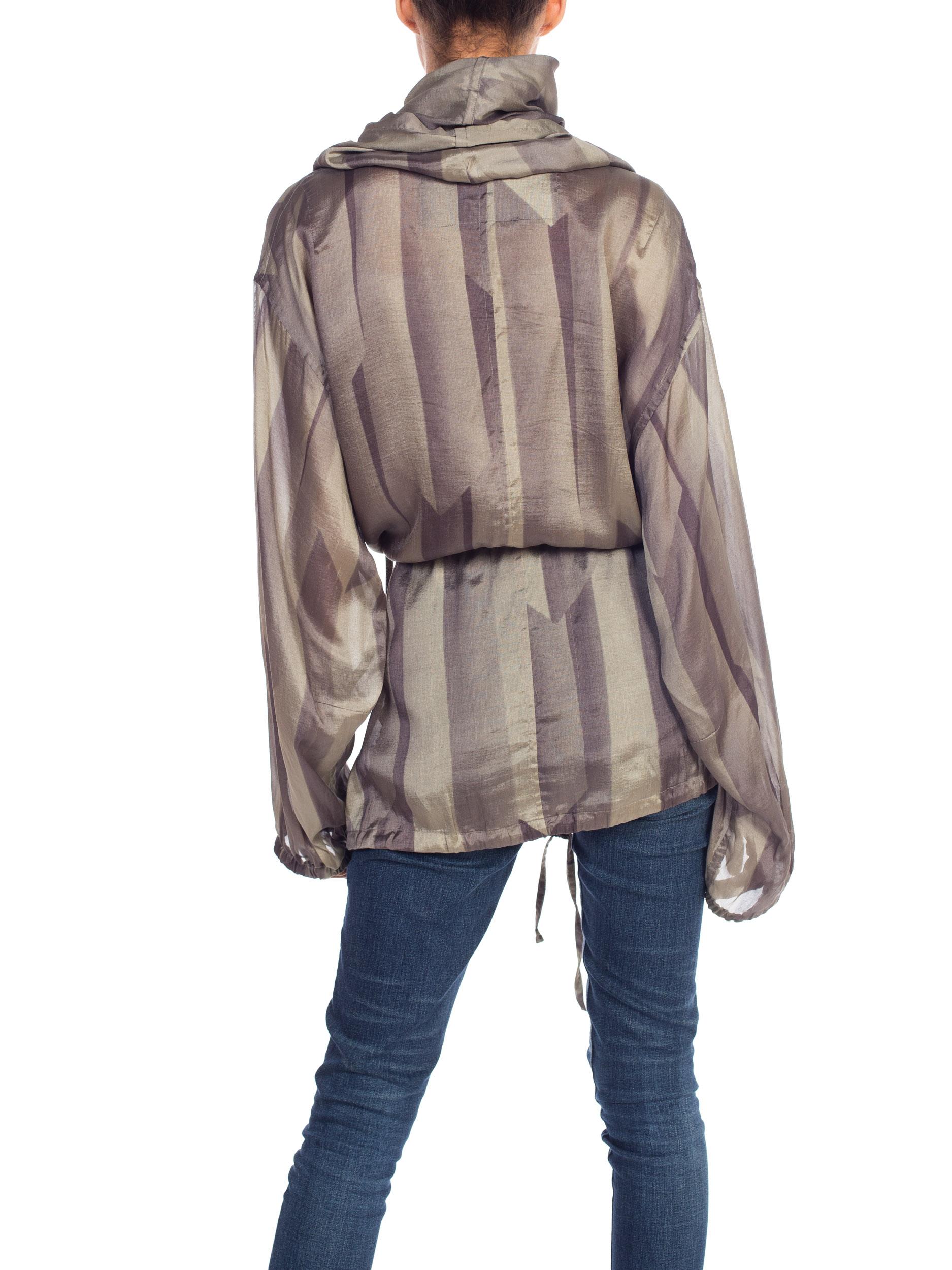 Dries Van Noten Oversized Silk Jacket With Hood 1