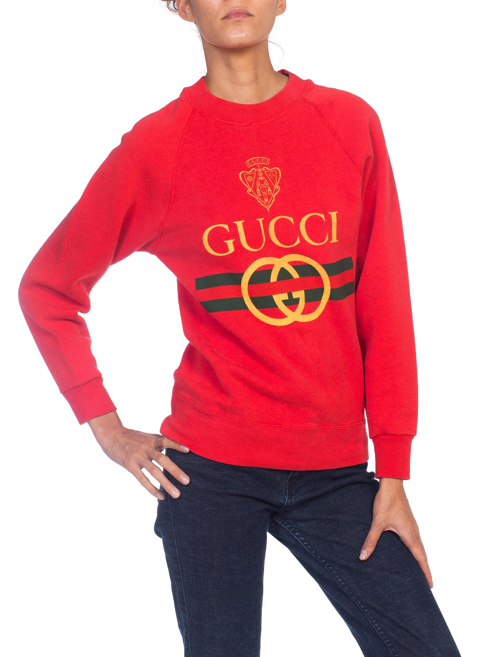 1980s Red Bootleg Gucci Sweatshirt 1