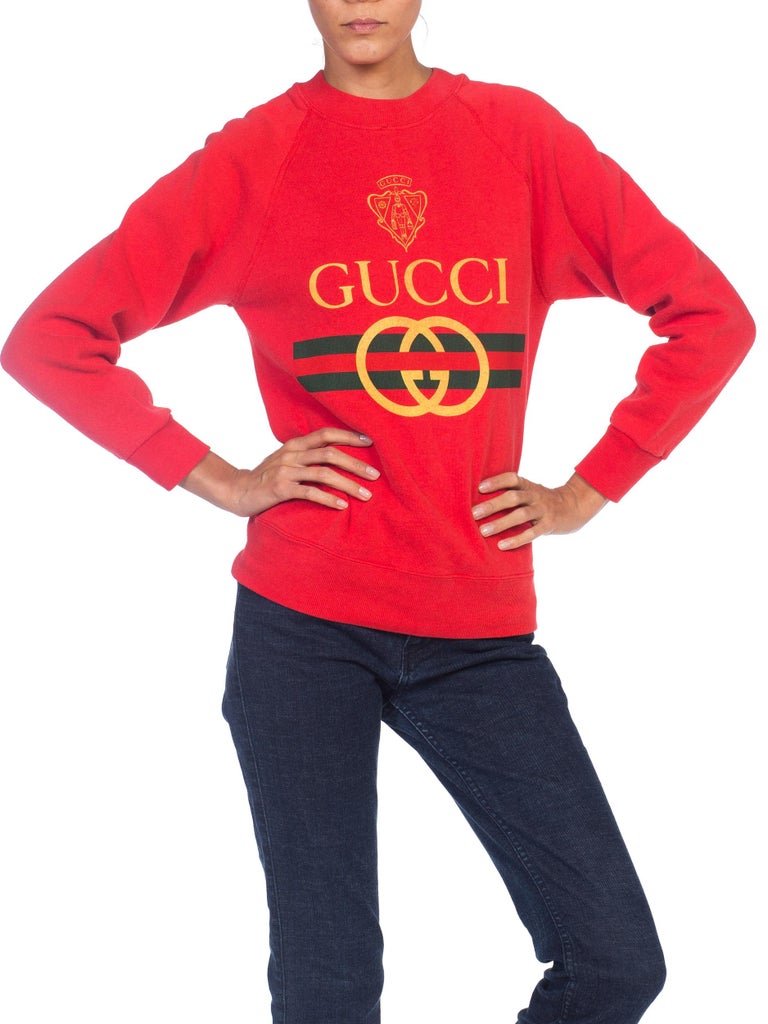 1980s Red  Bootleg Gucci  Sweatshirt  For Sale at 1stDibs