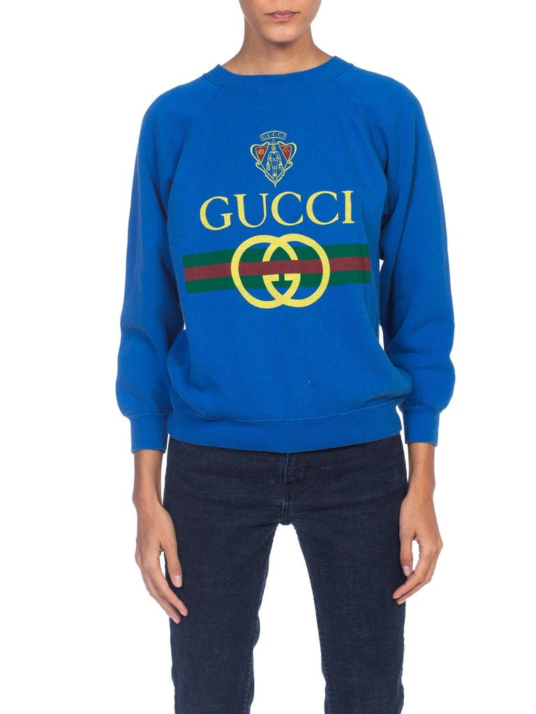 1980s Blue Bootleg Gucci Sweatshirt at 1stDibs | blue gucci sweater, gucci  sweater blue, gucci sweatshirt blue