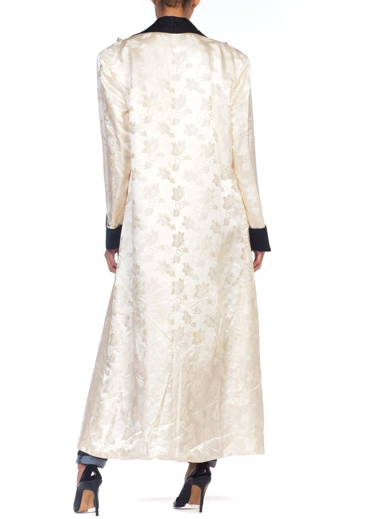 1940s White Silk Lined Dressing Gown at 1stDibs