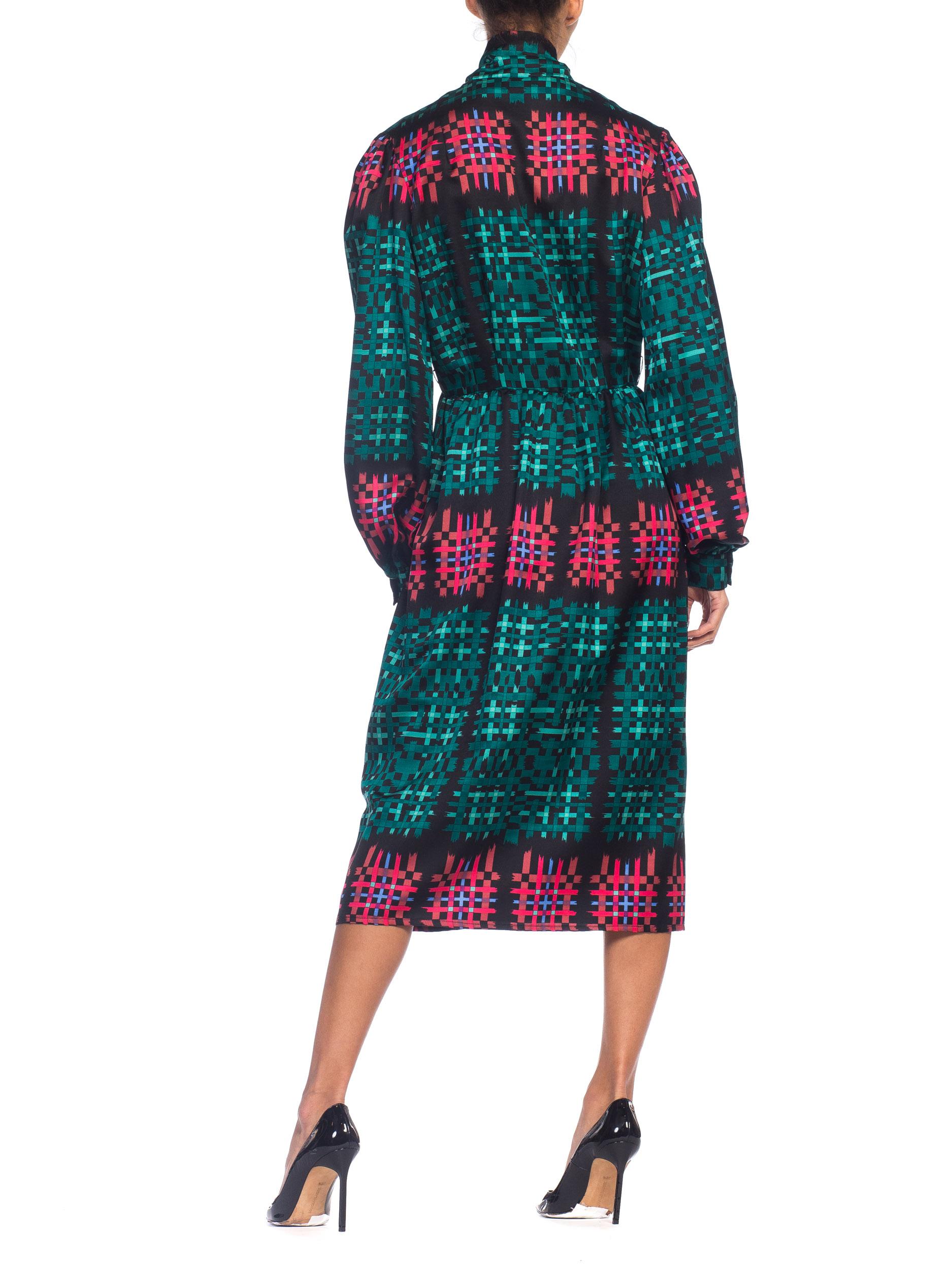 1970s Richilene Gucci Style Plaid Dress In Good Condition In New York, NY