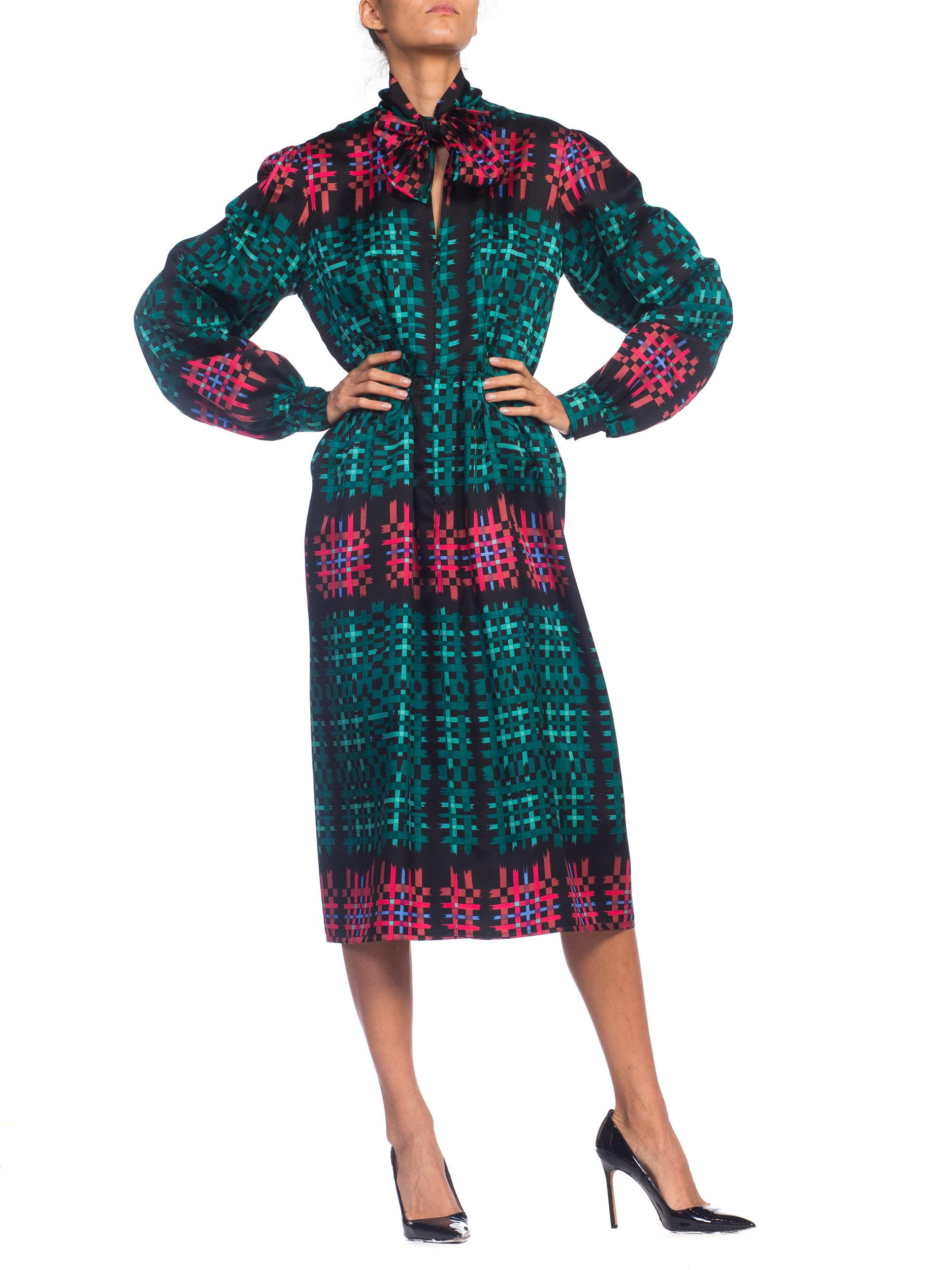 1970s Richilene Gucci Style Plaid Dress 3