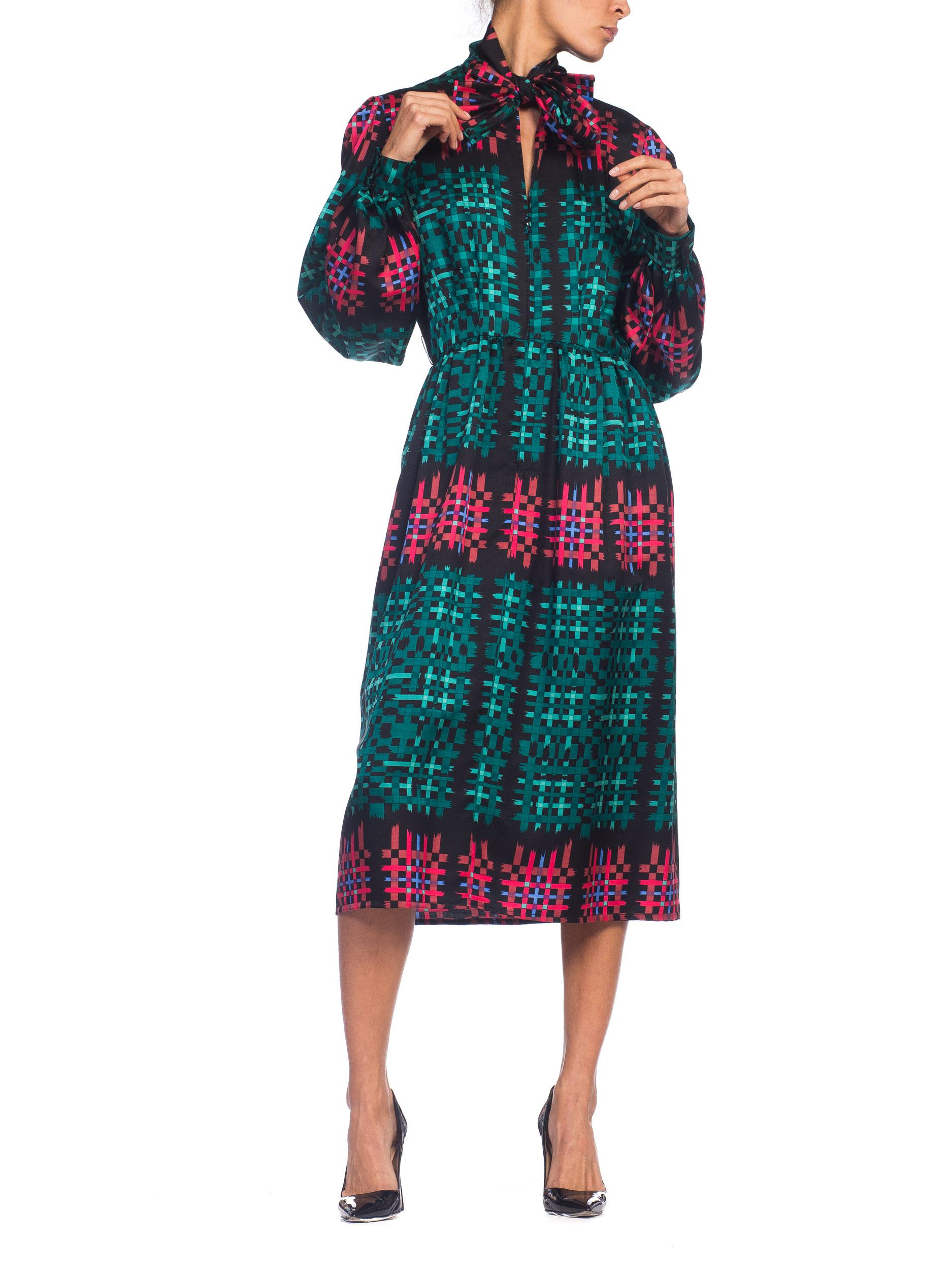 1970s Richilene Gucci Style Plaid Dress 4