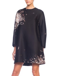 Giambattista Valli Paint Splatter Silk Jacquard Artist's Smock Tunic Dress