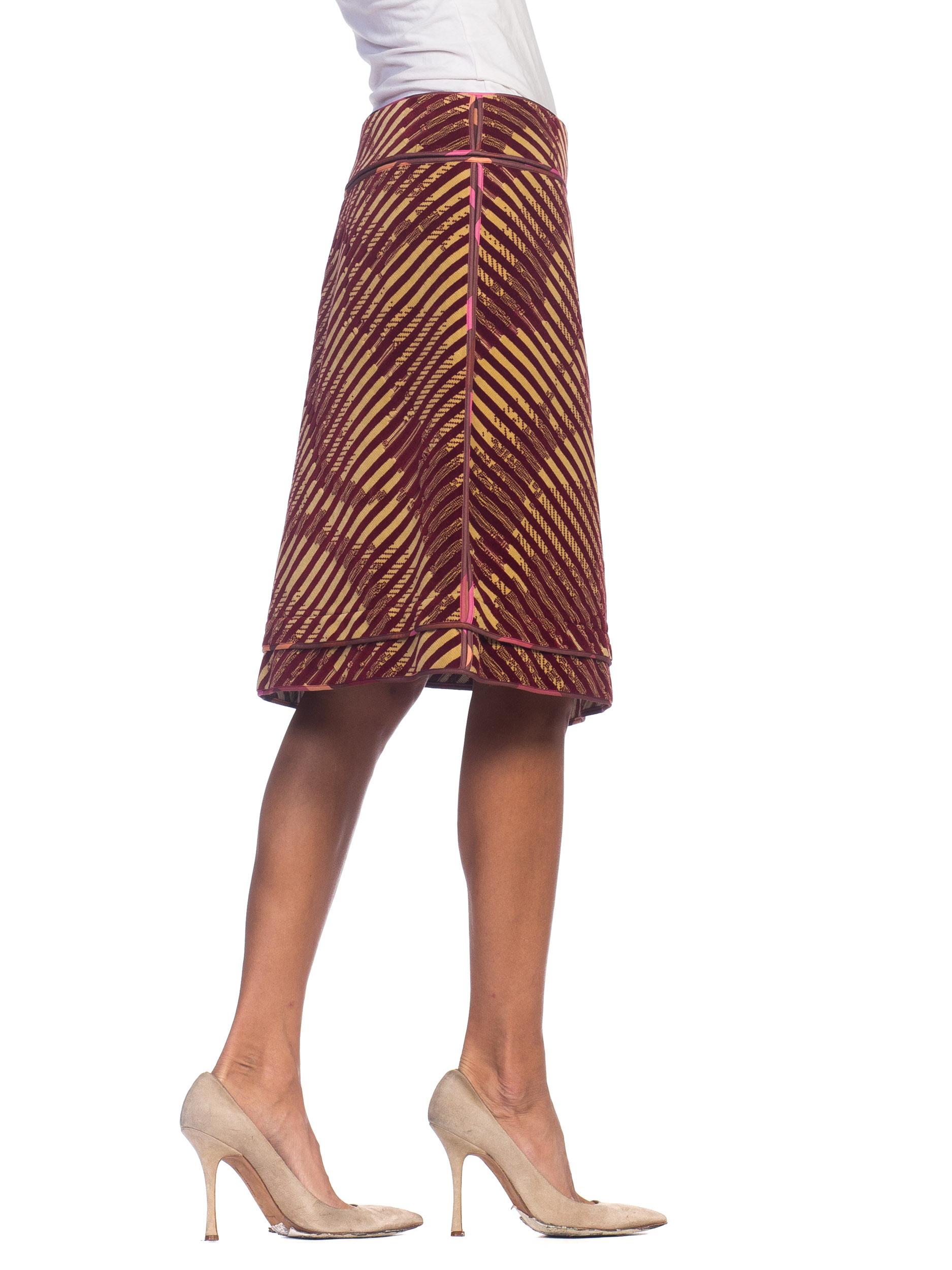 Fendi Velvet 1970s Style Skirt 1990s  1