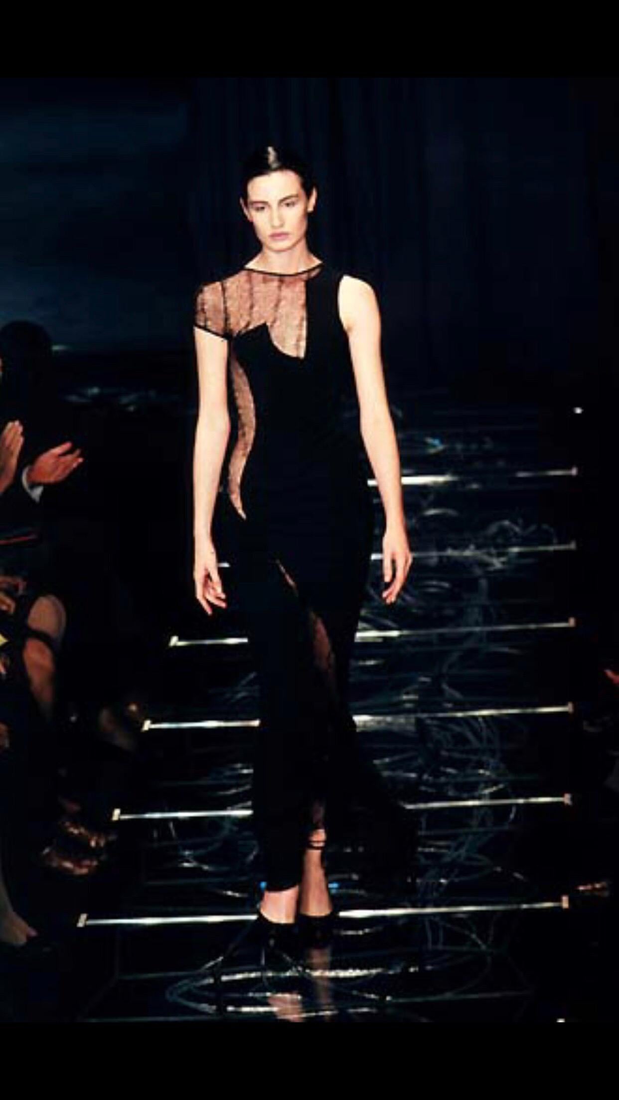 1990S GIANNI VERSACE Black Silk Deconstructed Sexy Modernist Cocktail Dress Wit For Sale 7