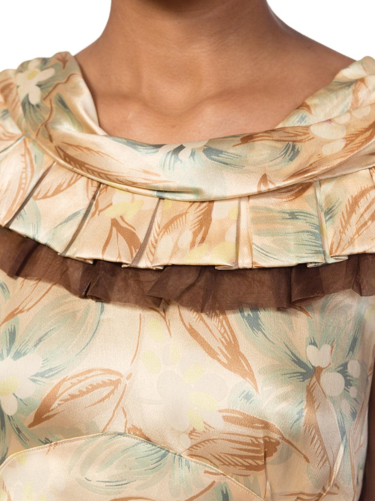 1930s Bold Bias Cut Silk Floral Print Maxi main image 0