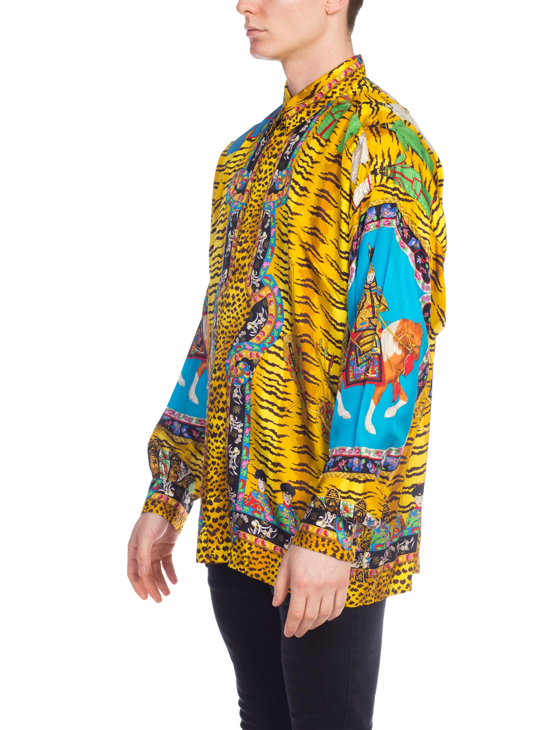 versace silk shirts mens