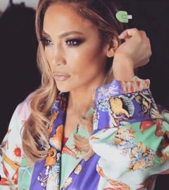 1990s Versace Sea Shell Print Silk Cropped Jacket