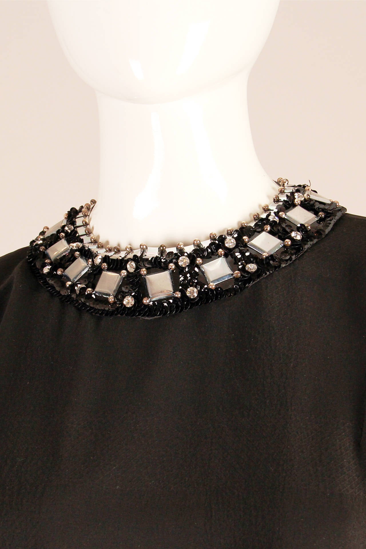 Black Pierre Cardin Beaded Dress
