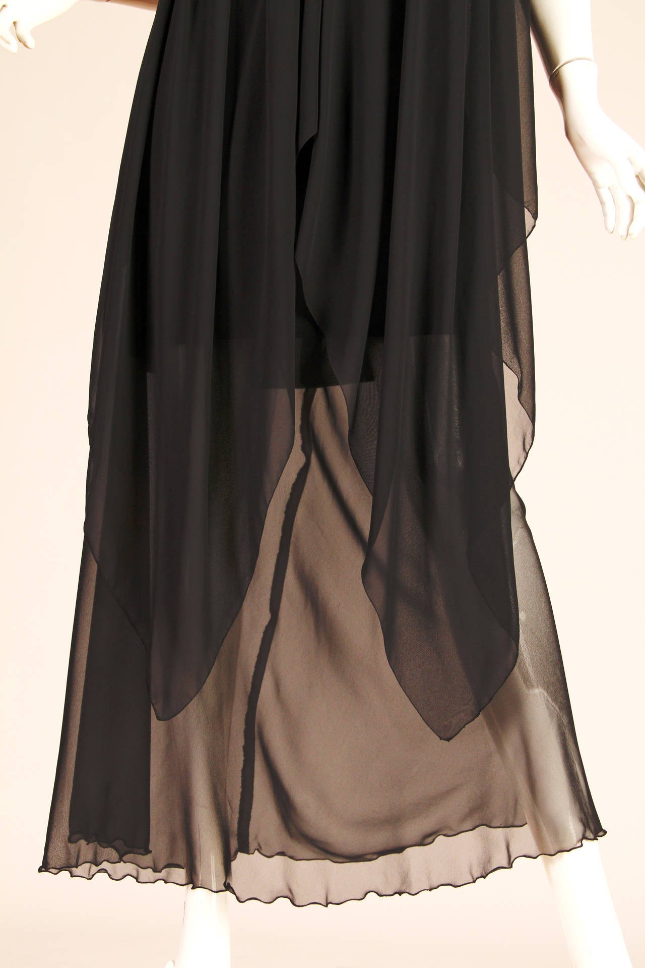 Women's Pierre Cardin Haute Couture Chiffon Evening Dress