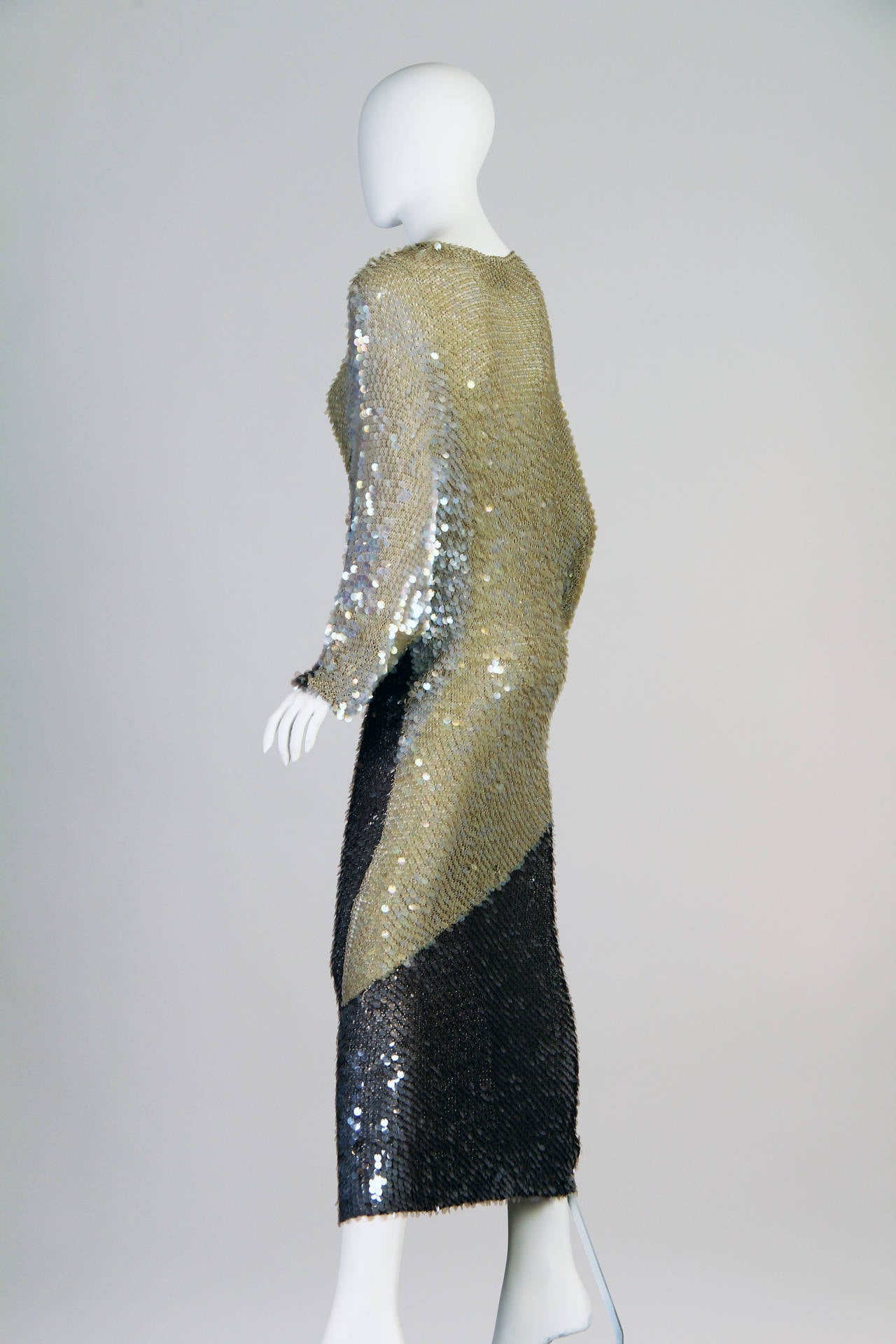 1970/80s Enrico Coveri knit sequin dress In Good Condition In New York, NY