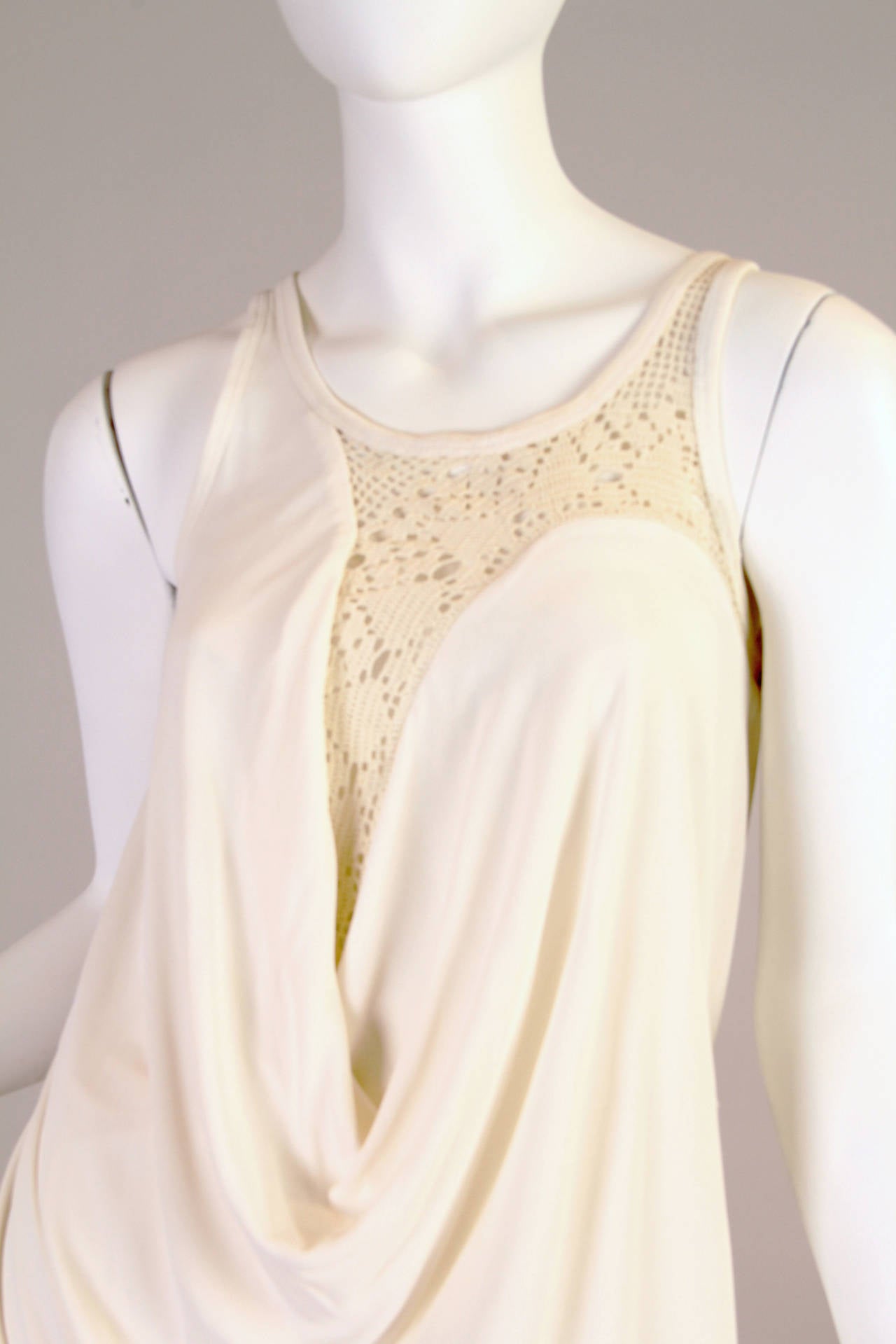 1990s Elegant Jean Paul Gaultier Snow-white Crochet Evening Dress For ...