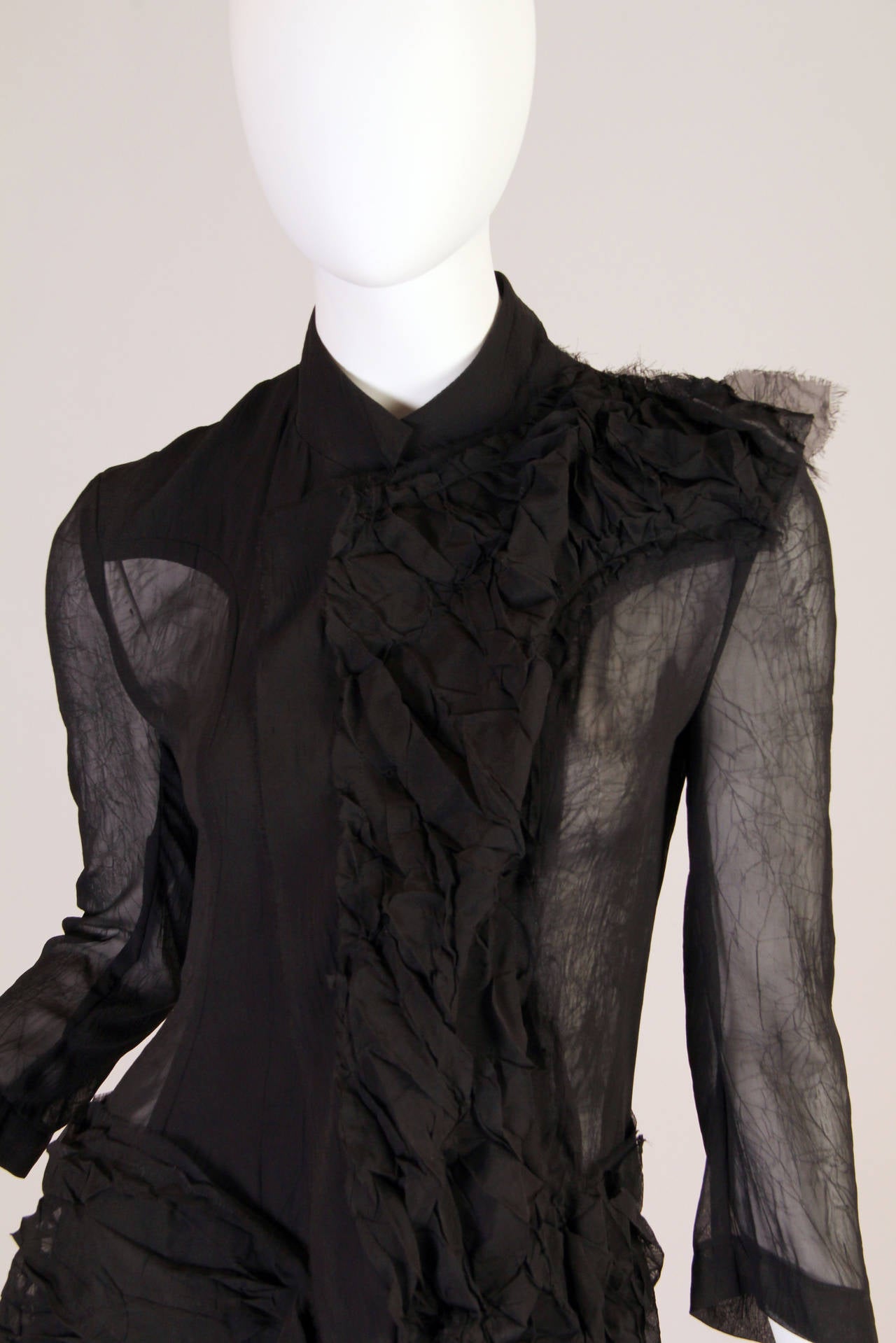 1990s Yohji Yamamoto Sheer Deconstructed Shirt Dress at 1stDibs