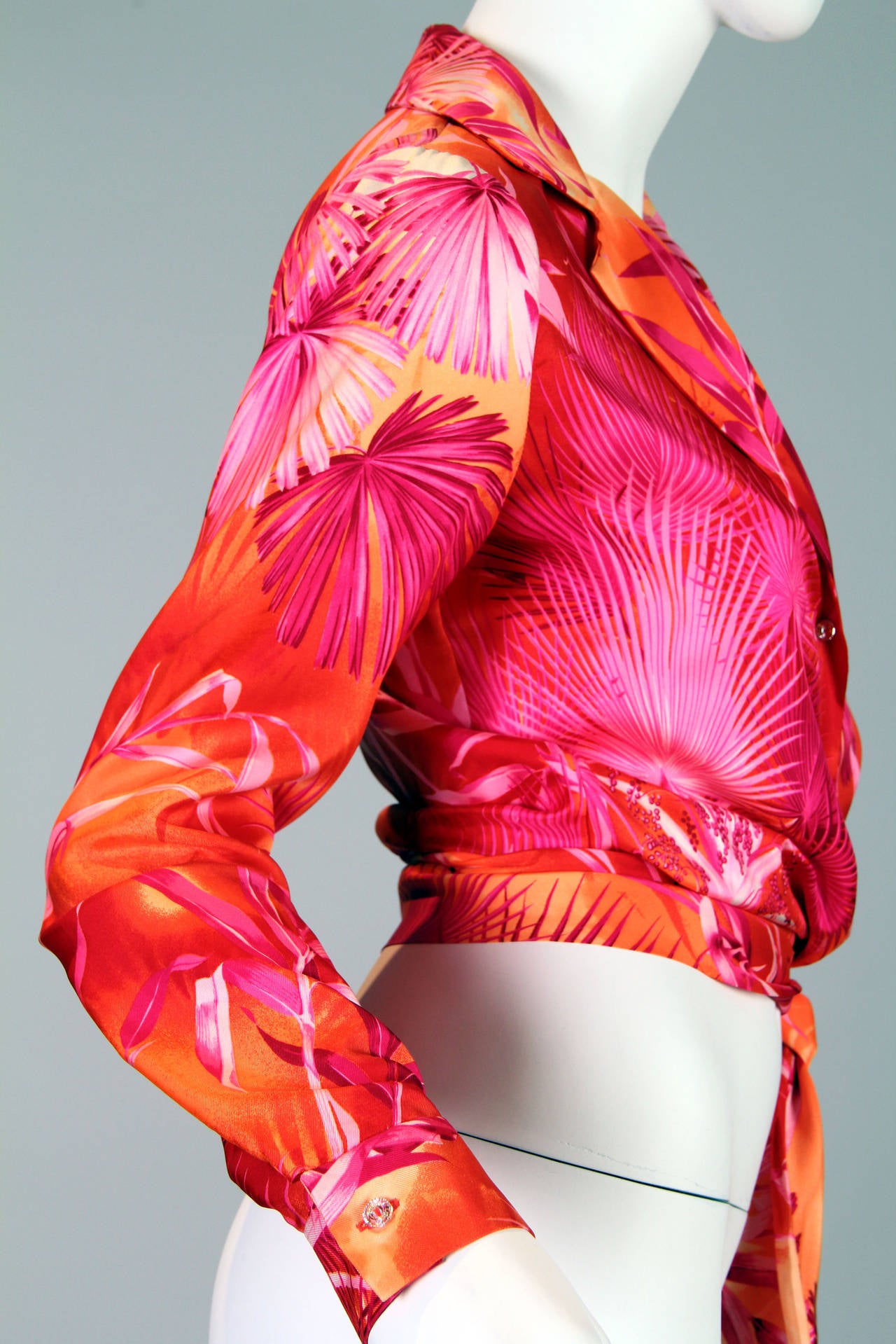 Versace Couture Silk Blouse Jennifer Lopez Tropical 2
