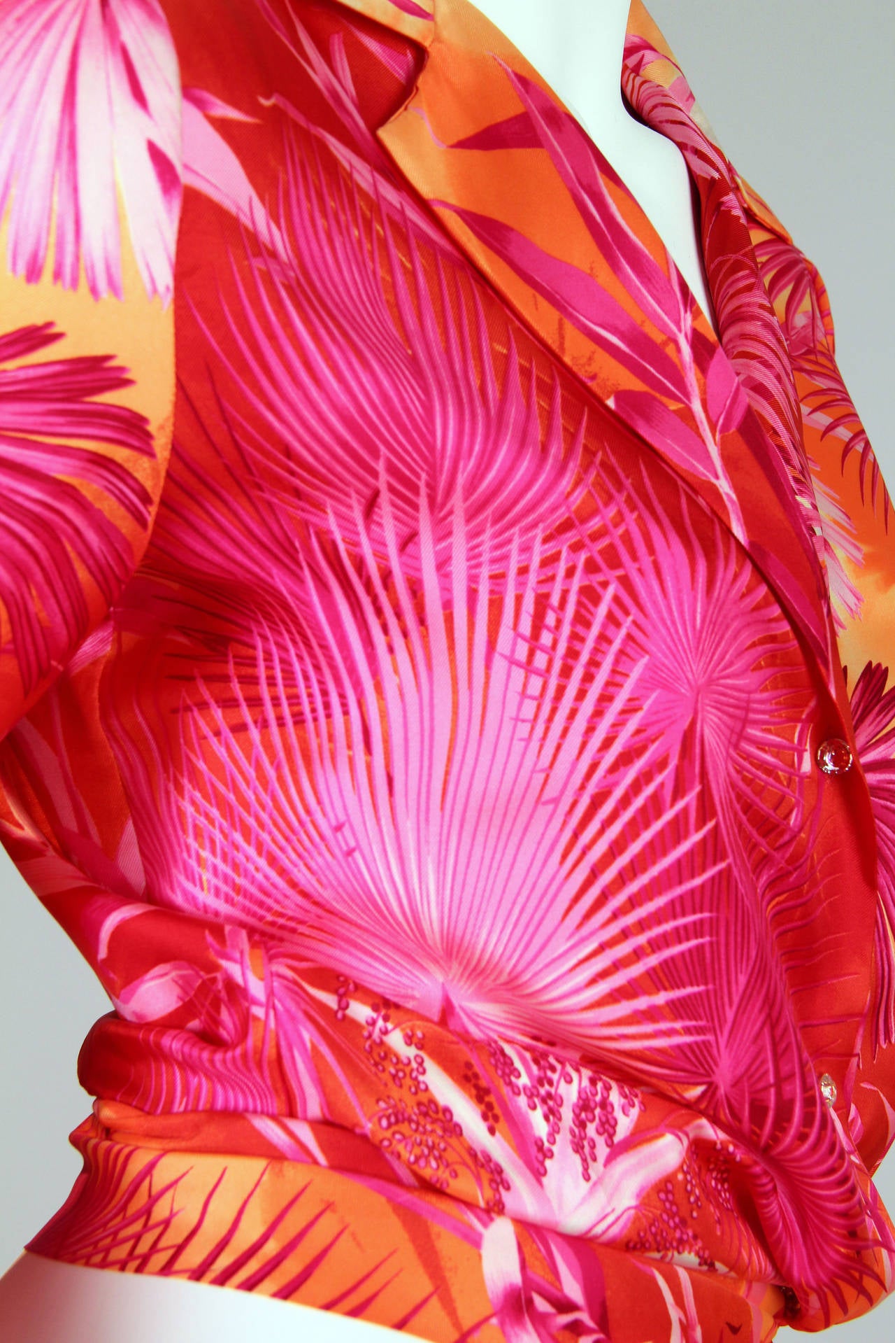 Versace Couture Silk Blouse Jennifer Lopez Tropical 3
