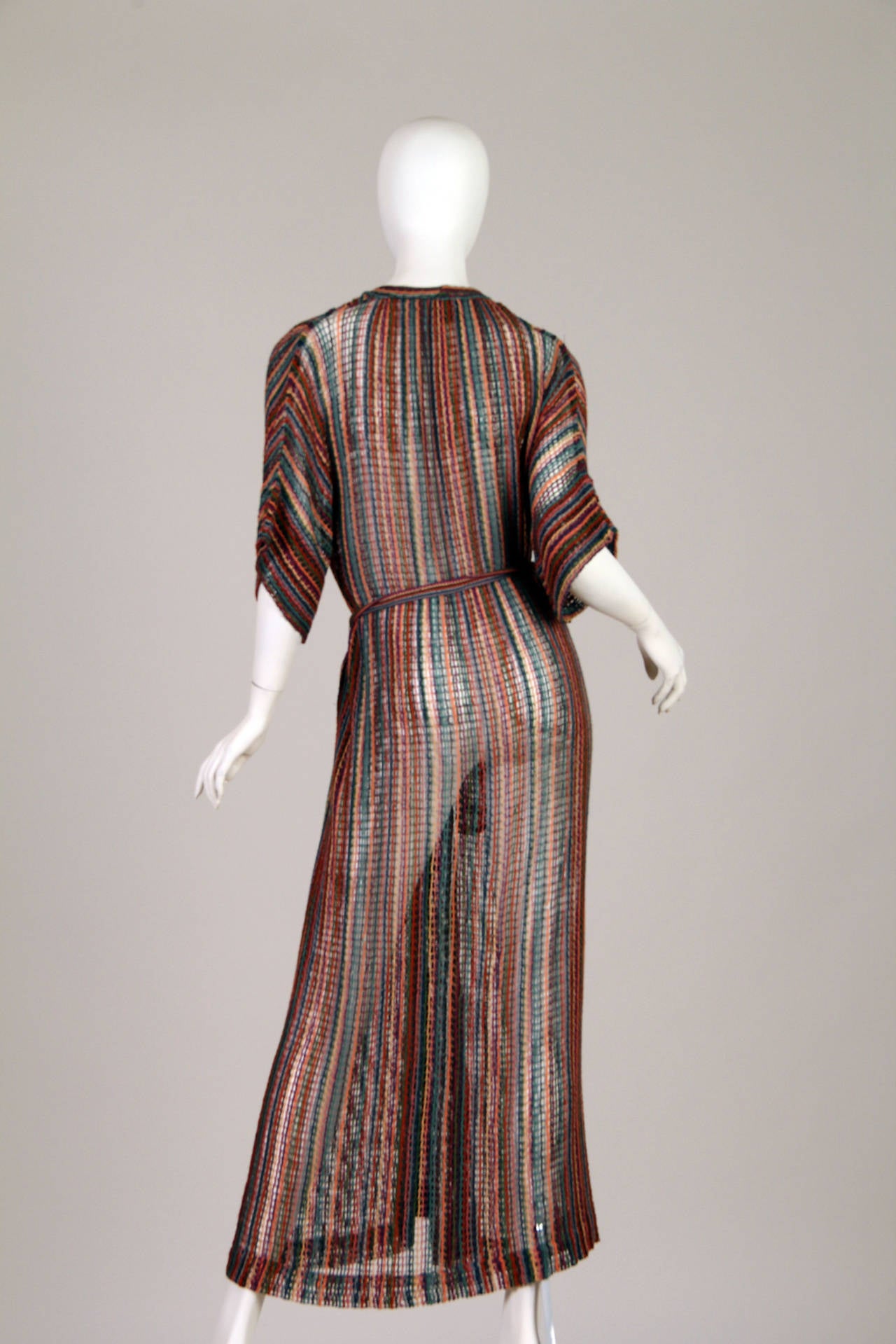 1970s Open Knit Missoni Beach Robe Duster In Excellent Condition In New York, NY