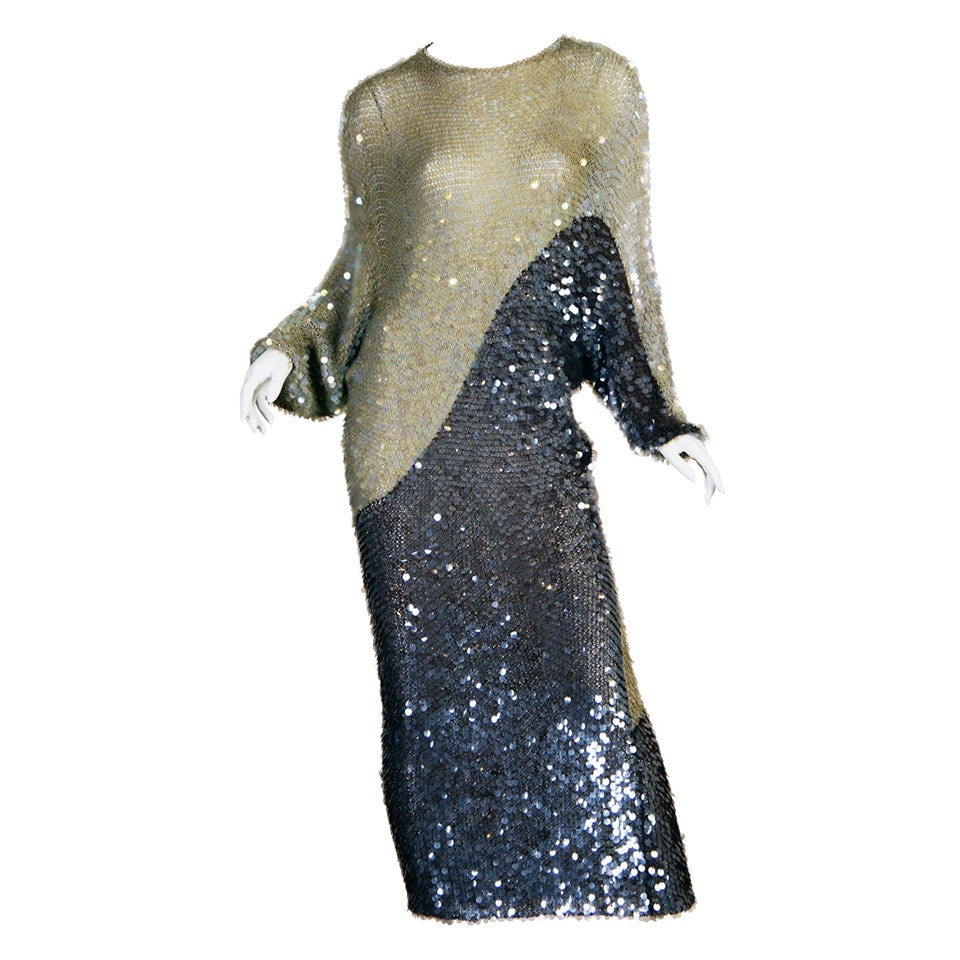 1970/80s Enrico Coveri knit sequin dress at 1stDibs