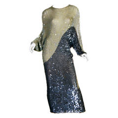 Robe à paillettes en maille Enrico Coveri, années 1970/80
