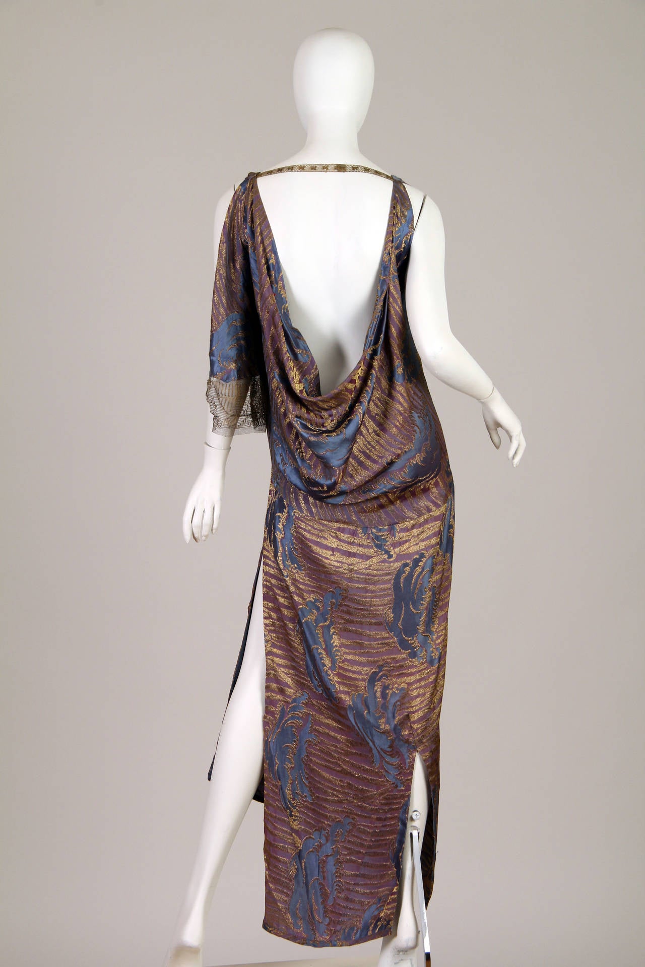 Edwardian Lamé Contemporary Dress In Excellent Condition In New York, NY