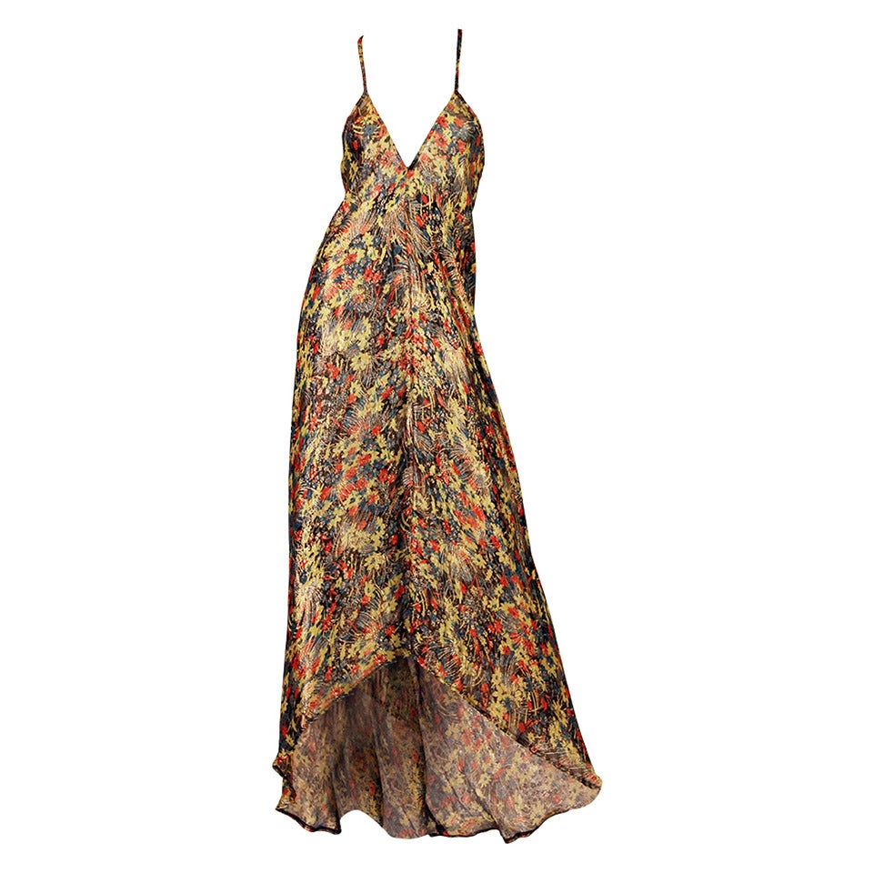 1930s Bias Cut Gold Lamé Dress of Contemporary Construction For Sale at ...