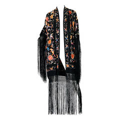 1920s Embroidered Piano Shawl Kimono