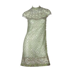 1960s Mod Beaded Net Dress