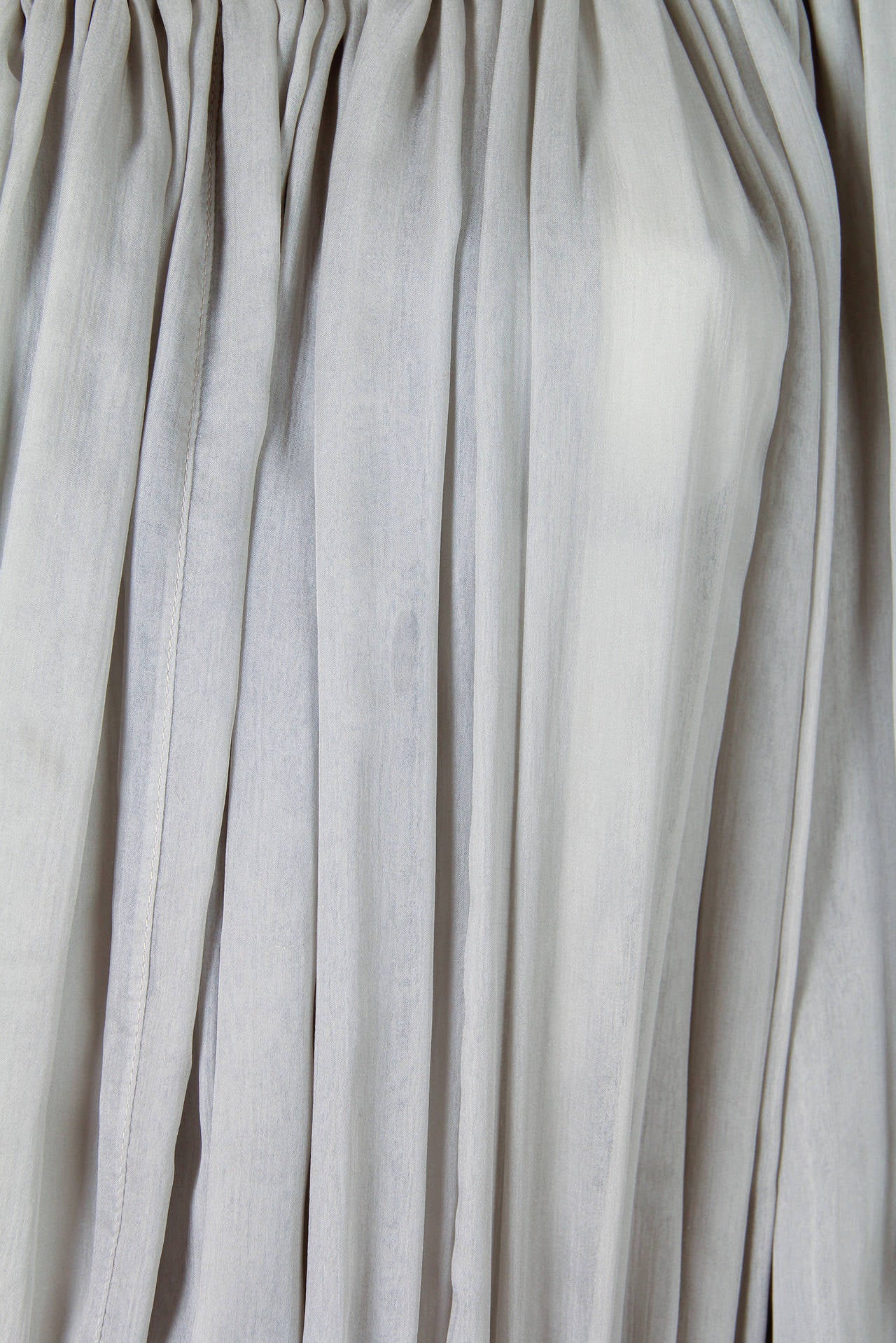 1980S GEOFFREY BEENE Cream & Grey Silk Chiffon Crepe Dress With Metallic Details 4