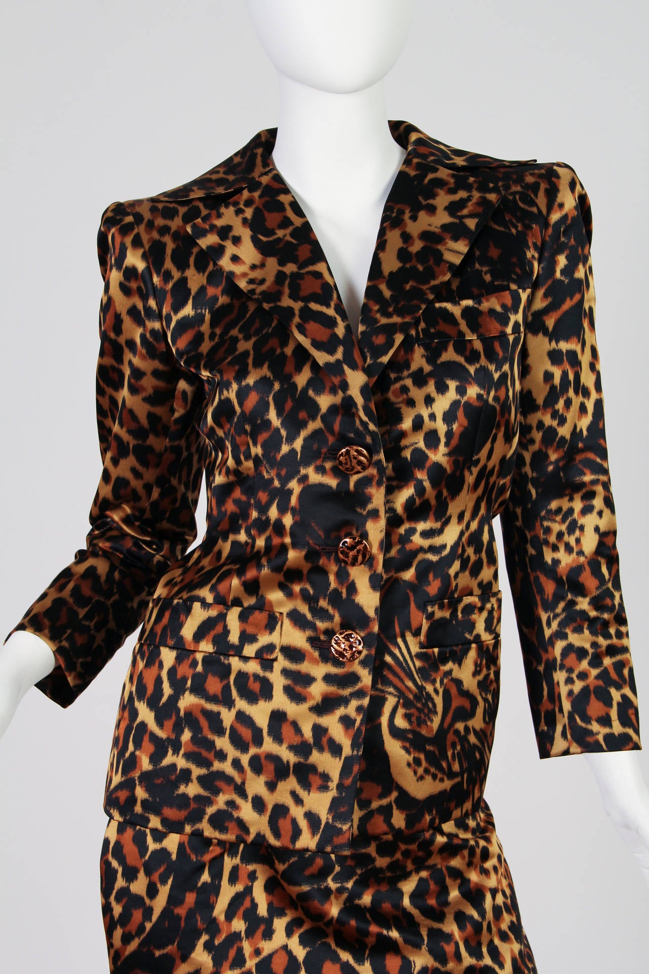 Black Yves Saint Laurent Documented YSL Haute Couture Leopard Suit