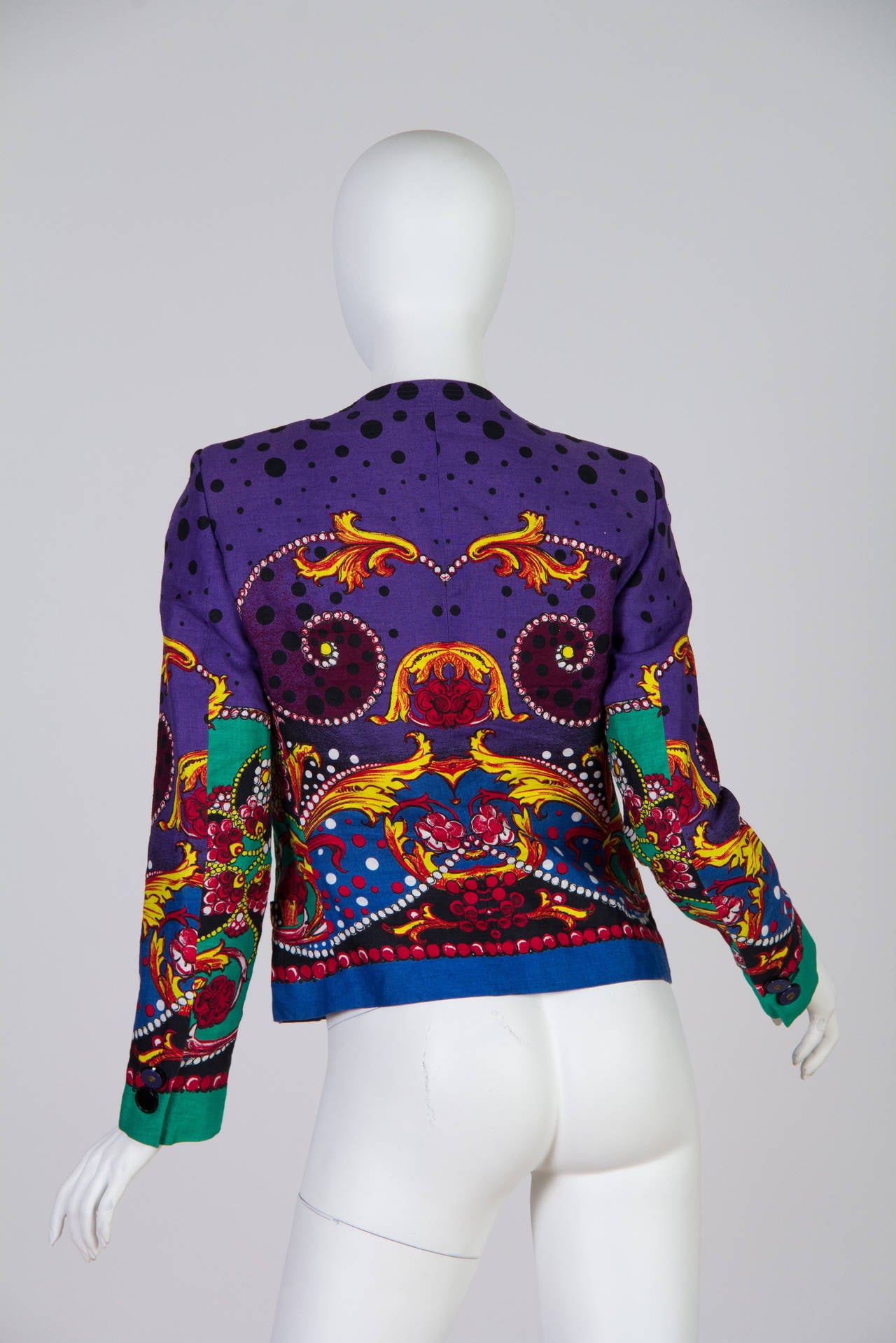 Purple 1990s Gianni Versace Linen Jacket