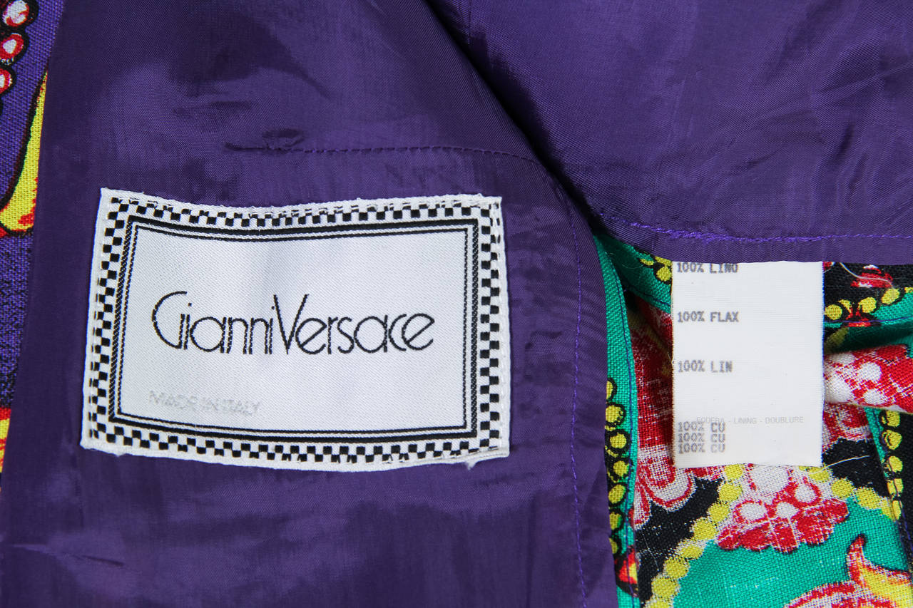 1990s Gianni Versace Linen Jacket at 1stDibs