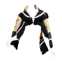 1970s Michael Novarese Silk Fringed Butterfly Jacket